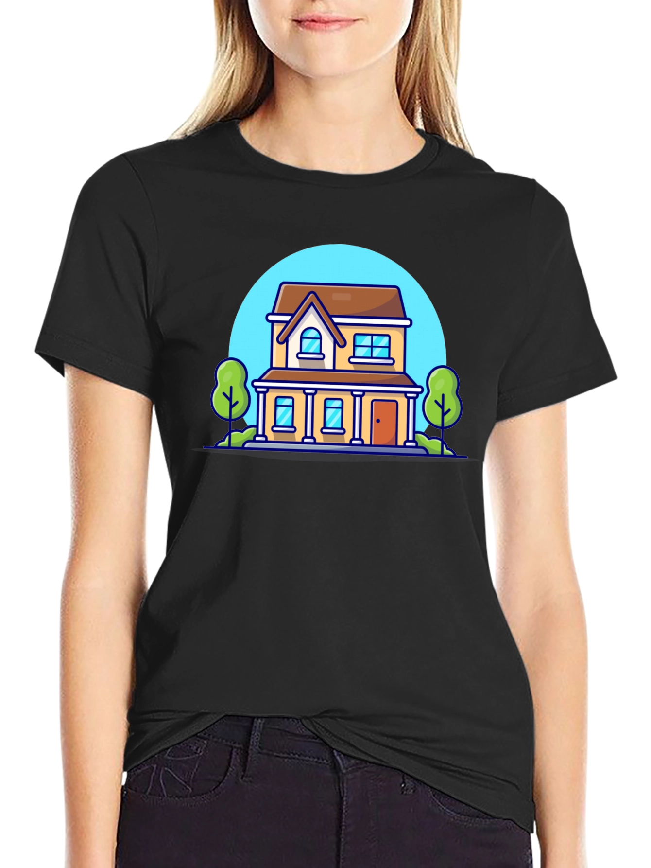Cartoon House Graphic T-Shirt
