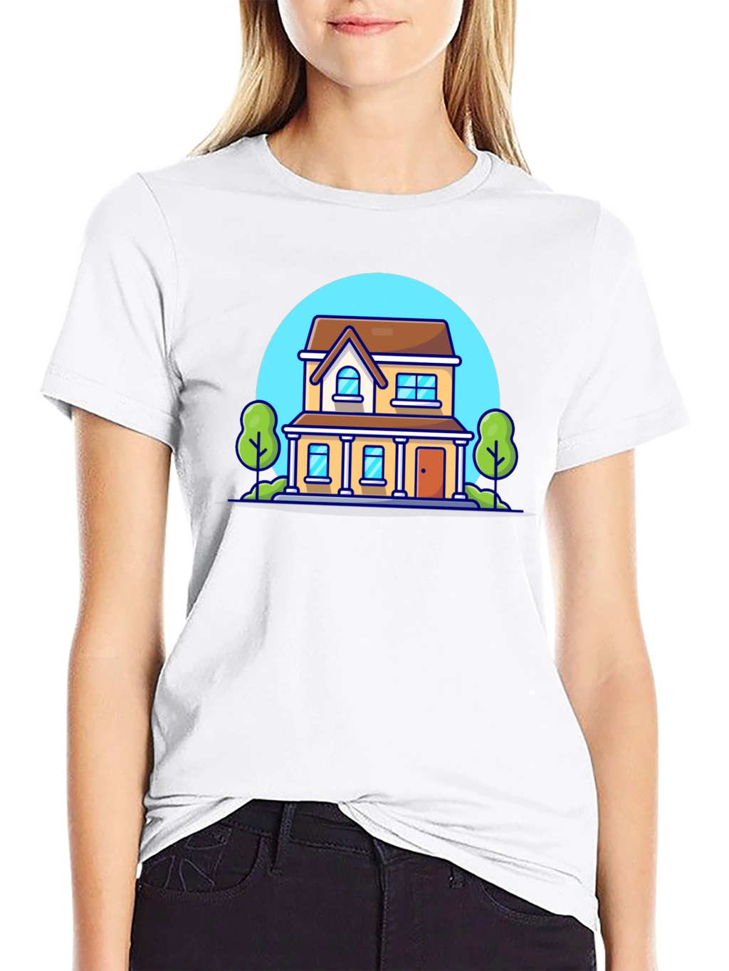 Cartoon House Graphic T-Shirt