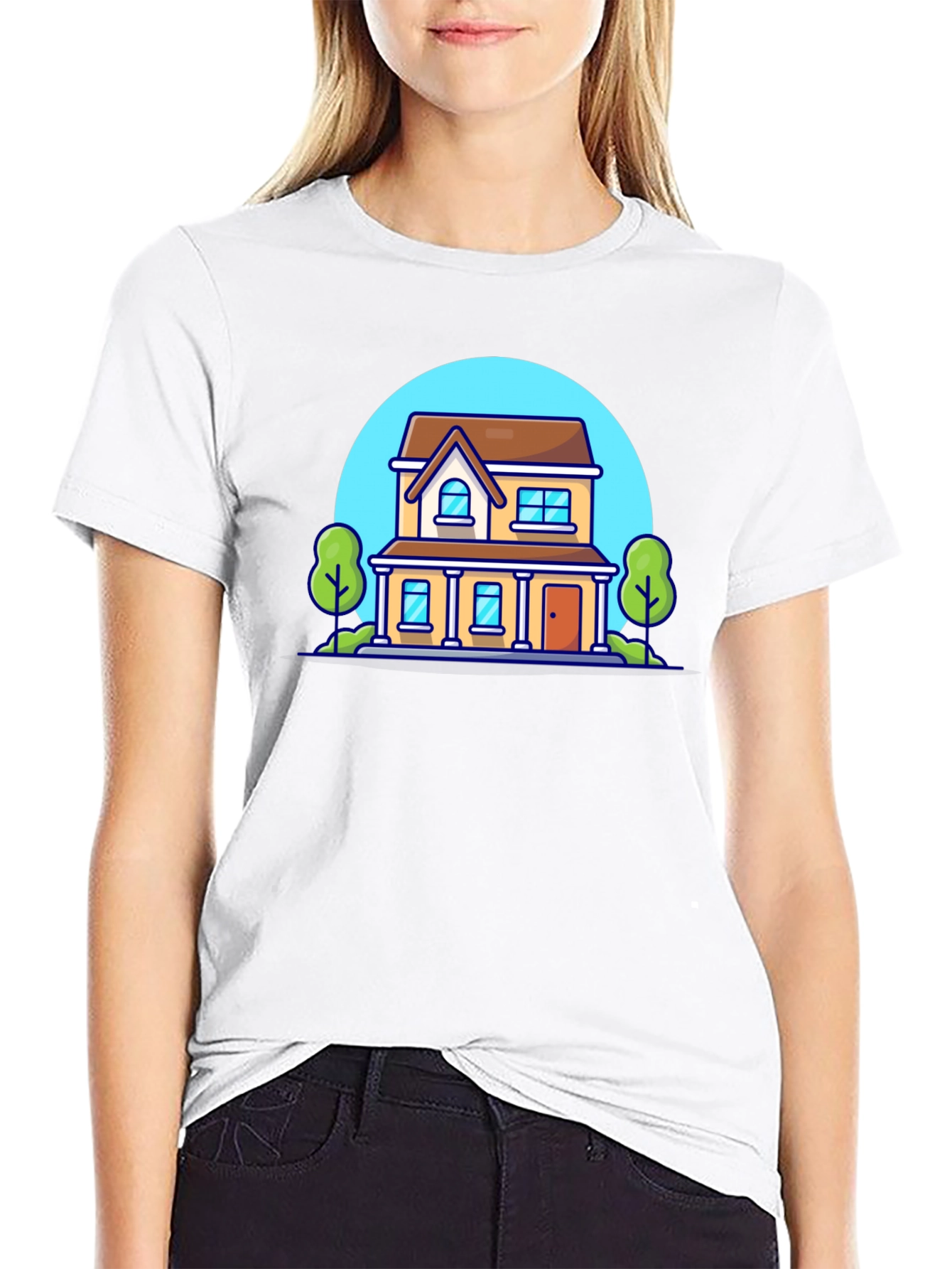 Cartoon House Graphic T-Shirt