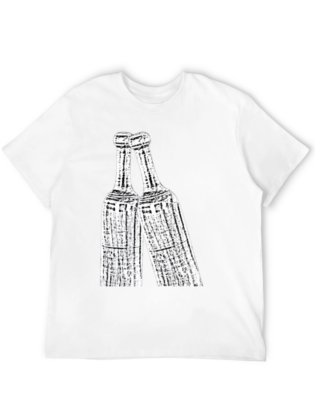 Toasting Bottles Graphic Tee - Black Cotton T-Shirt