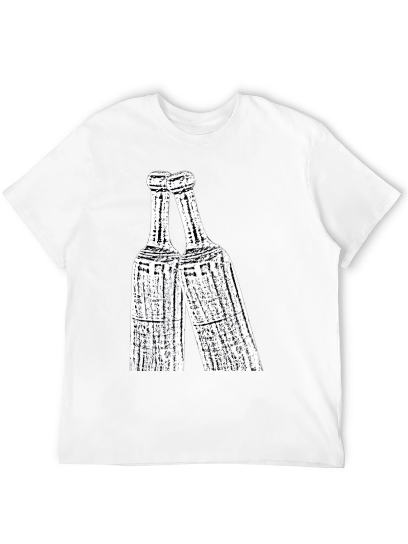 Toasting Bottles Graphic Tee - Black Cotton T-Shirt