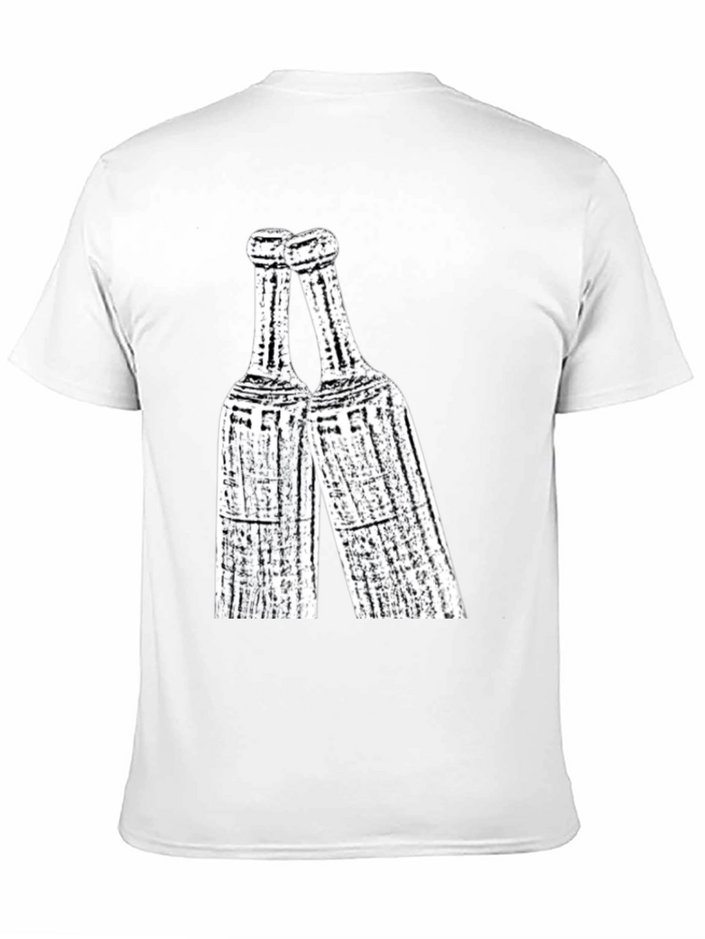 Toasting Bottles Graphic Tee - Black Cotton T-Shirt
