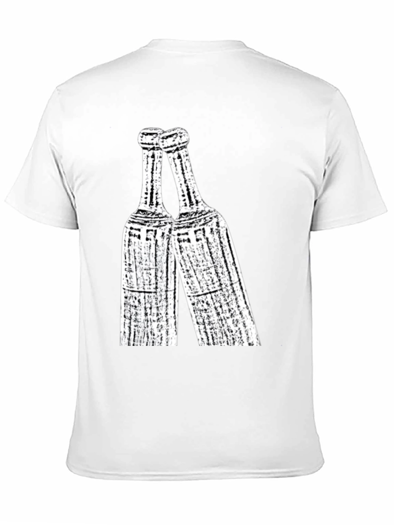 Toasting Bottles Graphic Tee - Black Cotton T-Shirt