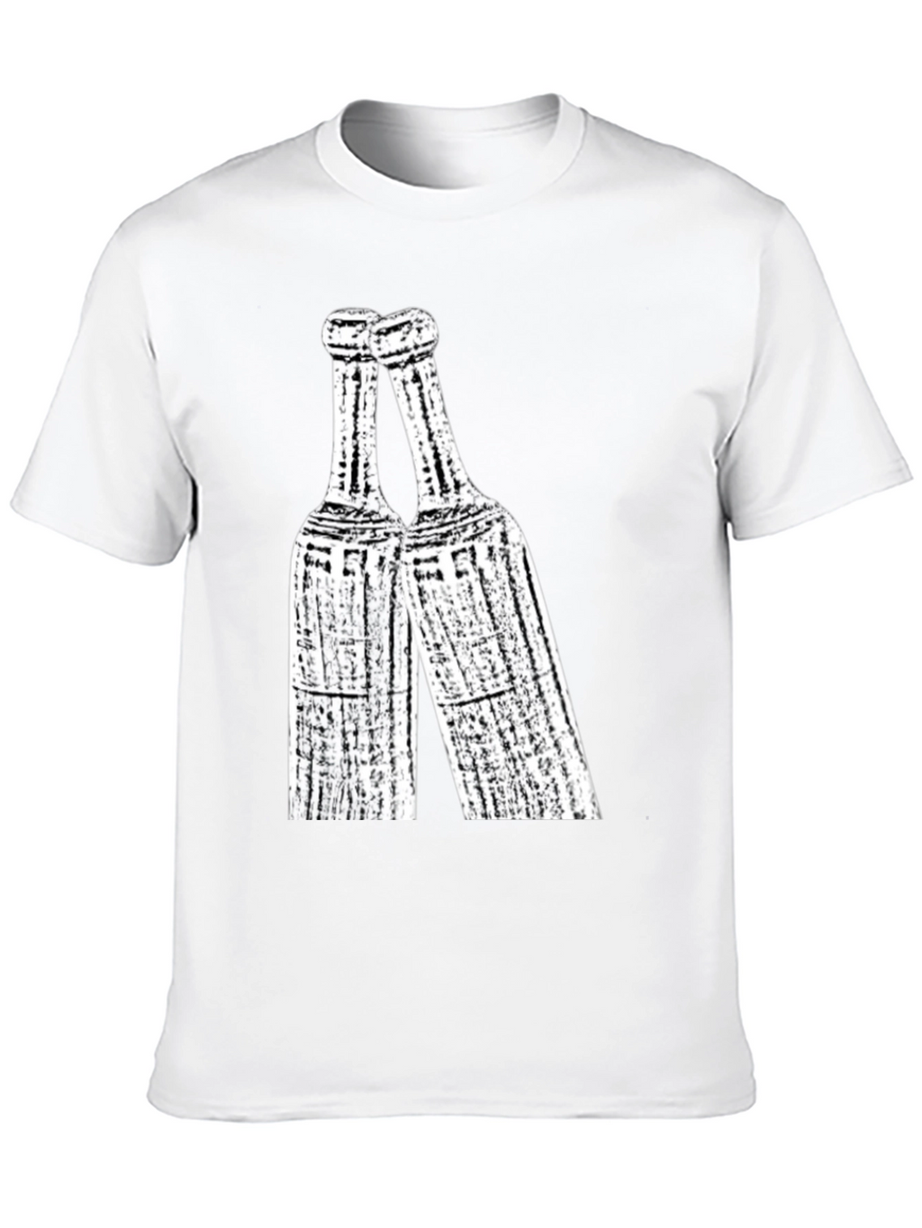 Toasting Bottles Graphic Tee - Black Cotton T-Shirt