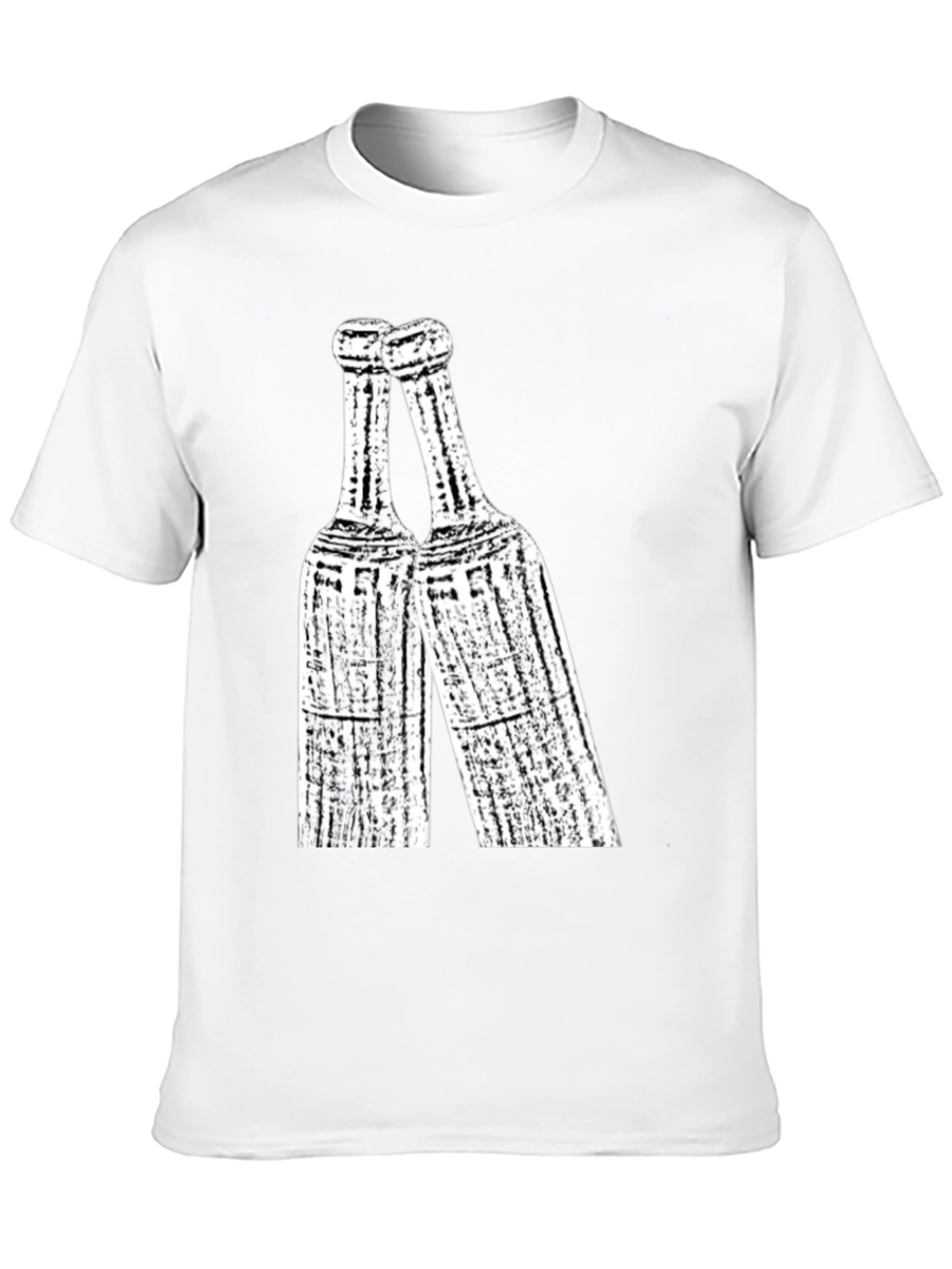 Toasting Bottles Graphic Tee - Black Cotton T-Shirt