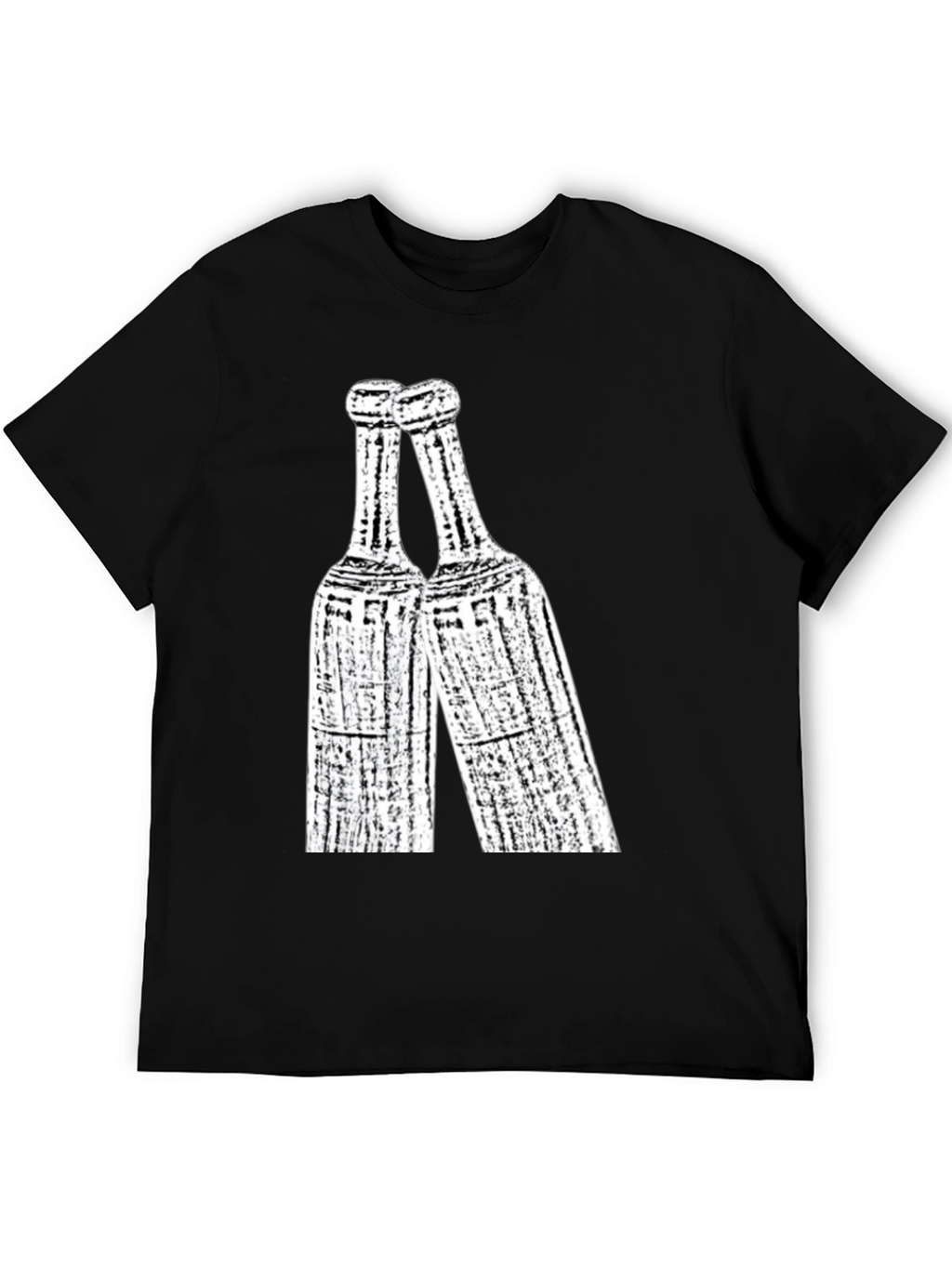 Toasting Bottles Graphic Tee - Black Cotton T-Shirt