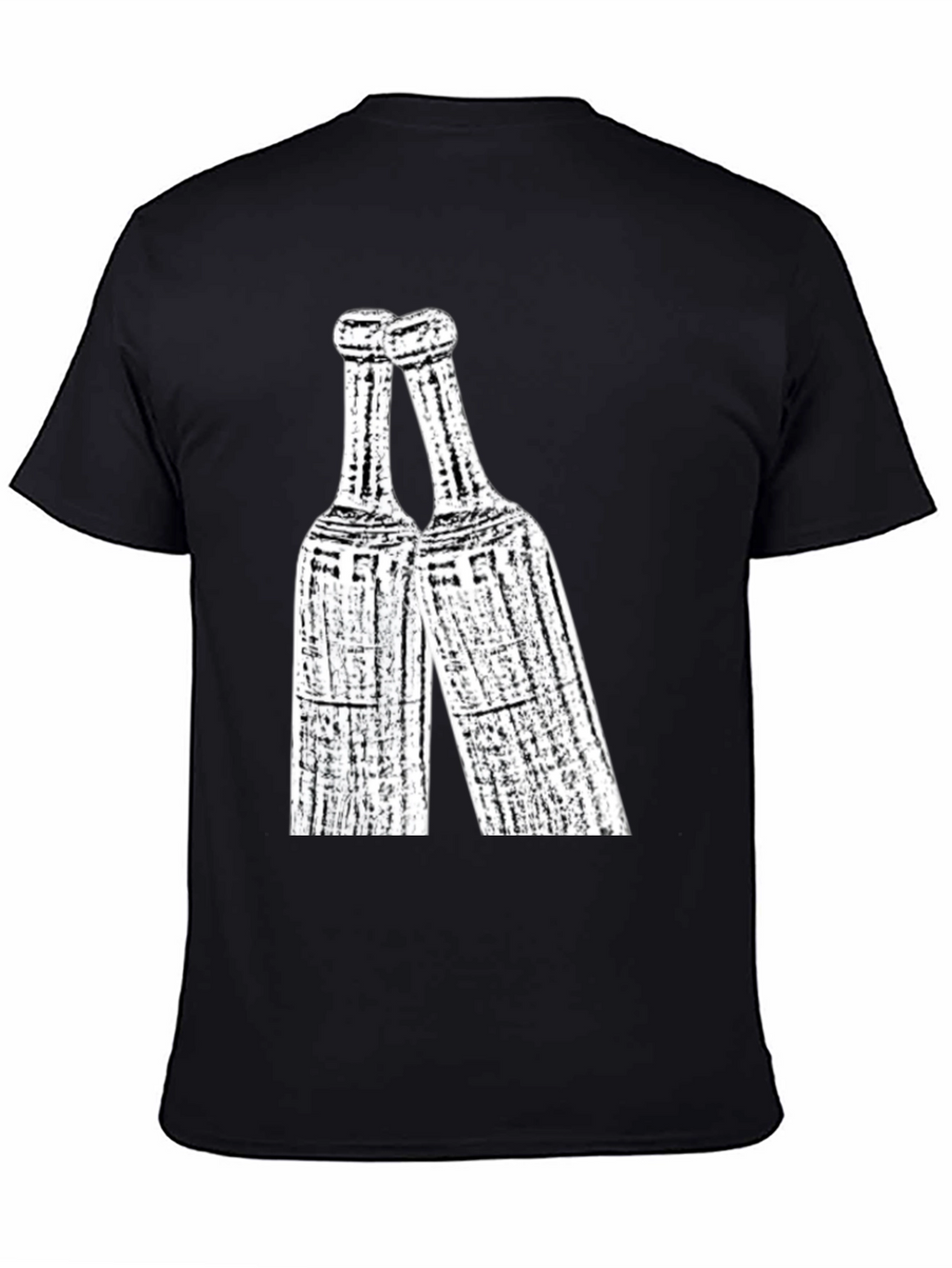 Toasting Bottles Graphic Tee - Black Cotton T-Shirt