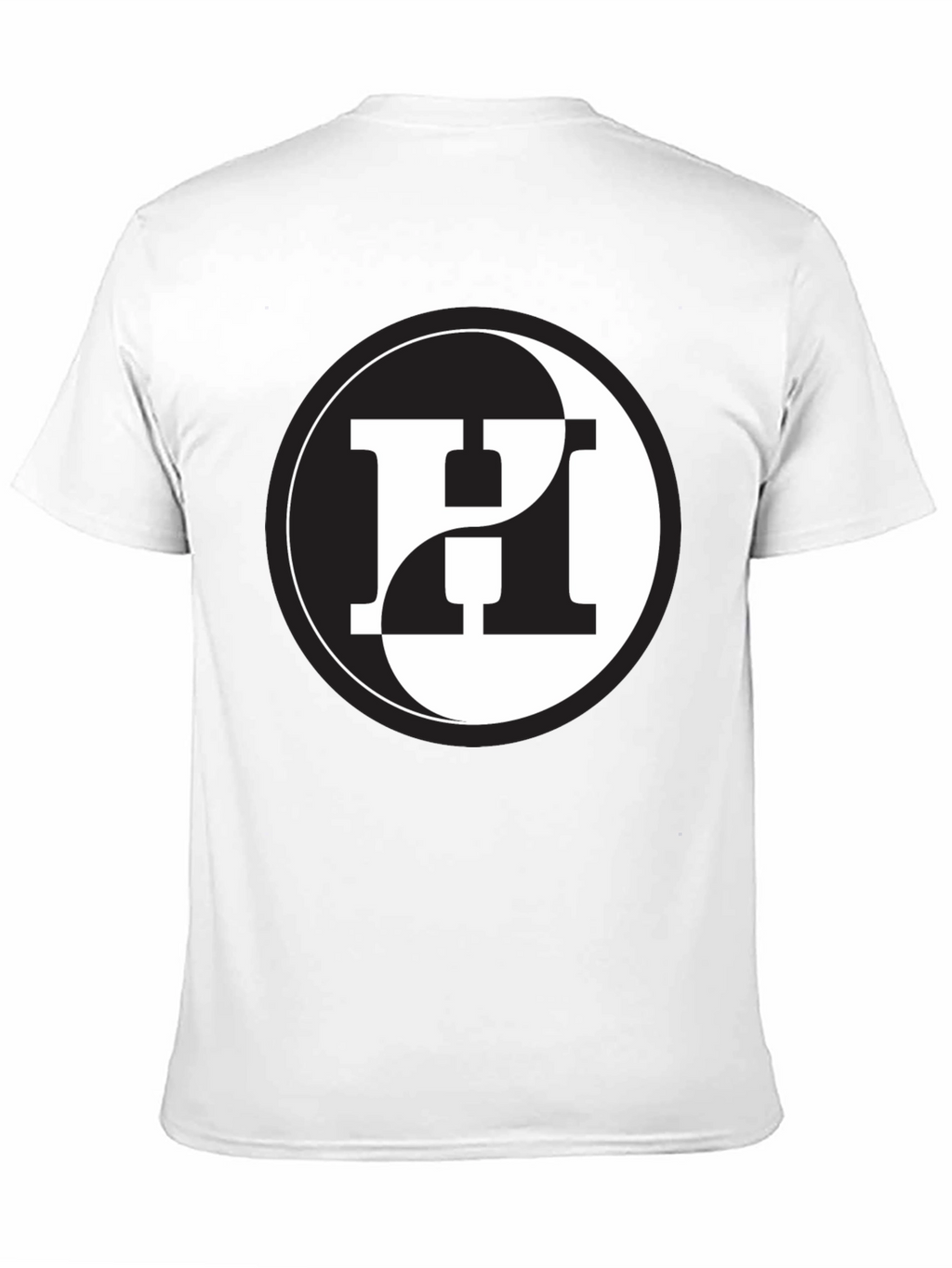 Yin Yang H Letter Graphic Black T-Shirt
