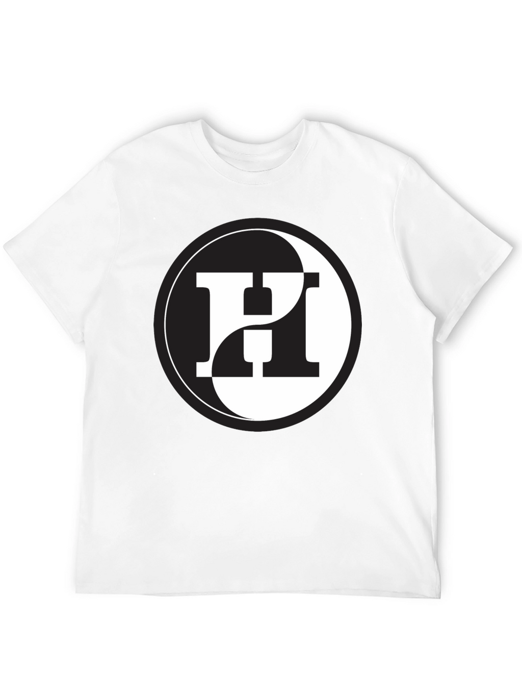 Yin Yang H Letter Graphic Black T-Shirt