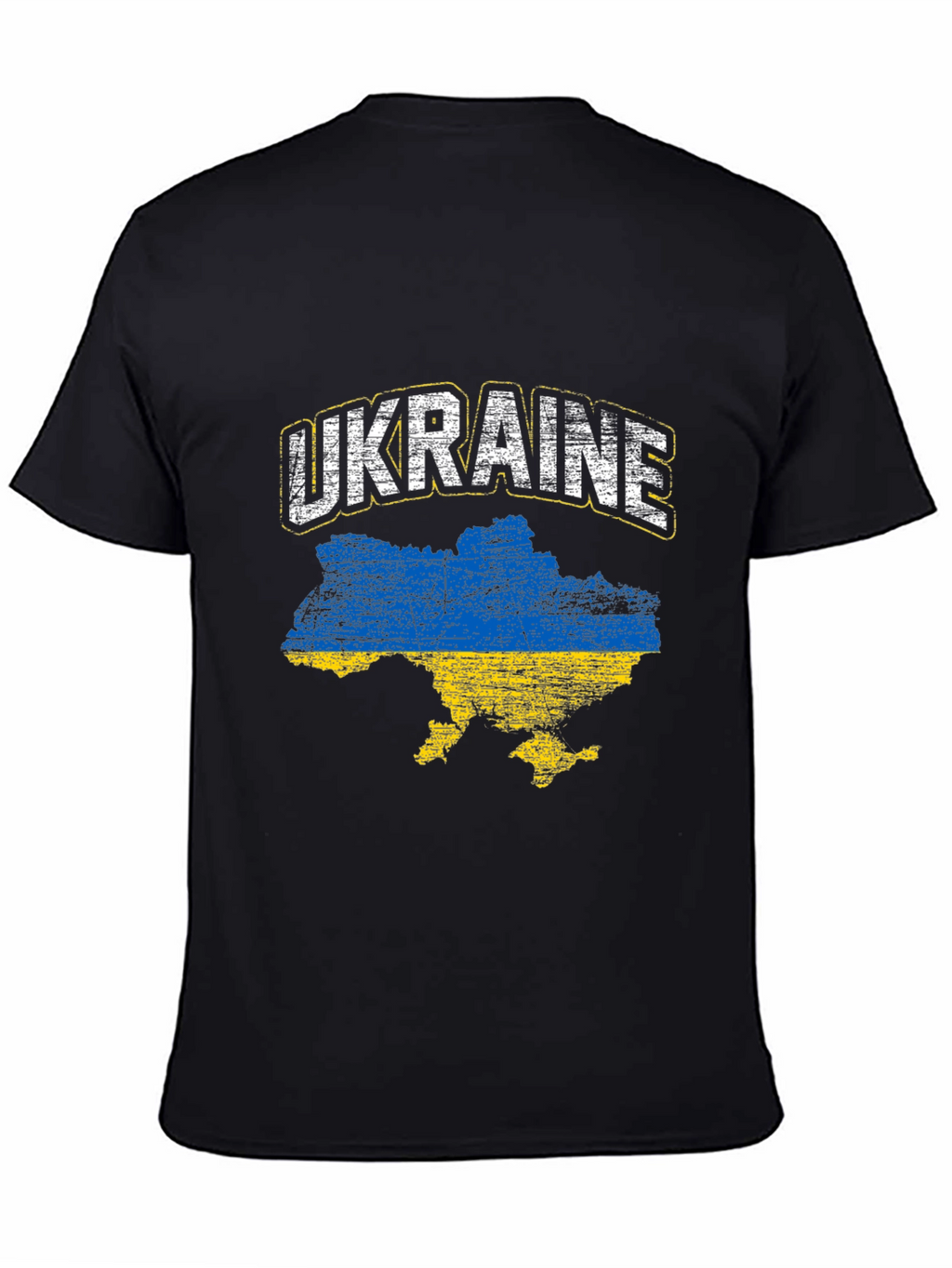 Ukraine Flag Map T-Shirt - Black
