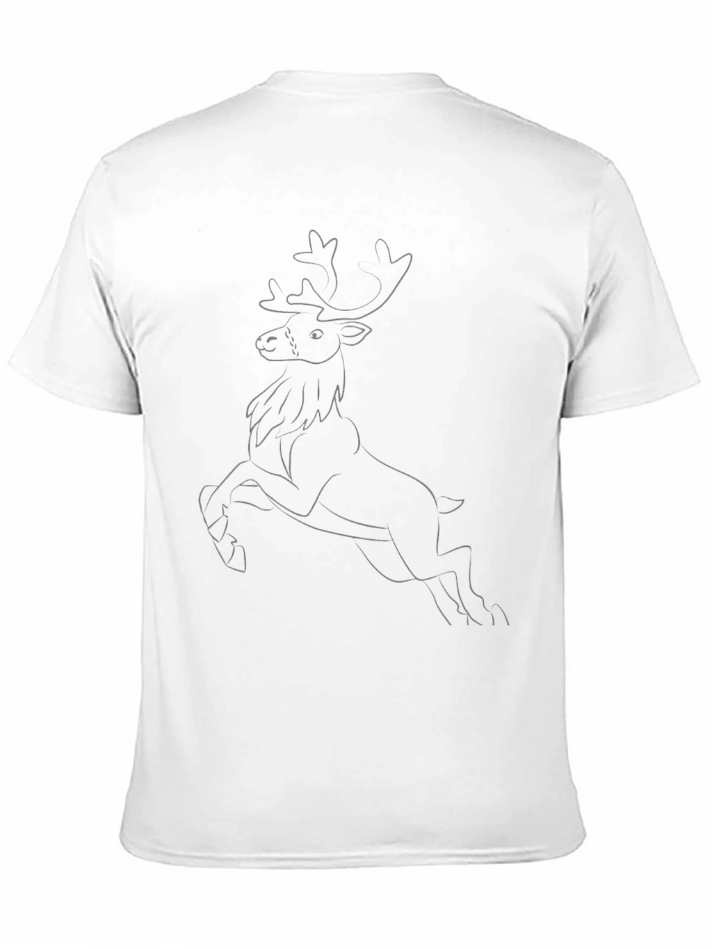 Black Tee with Reindeer Outline Design