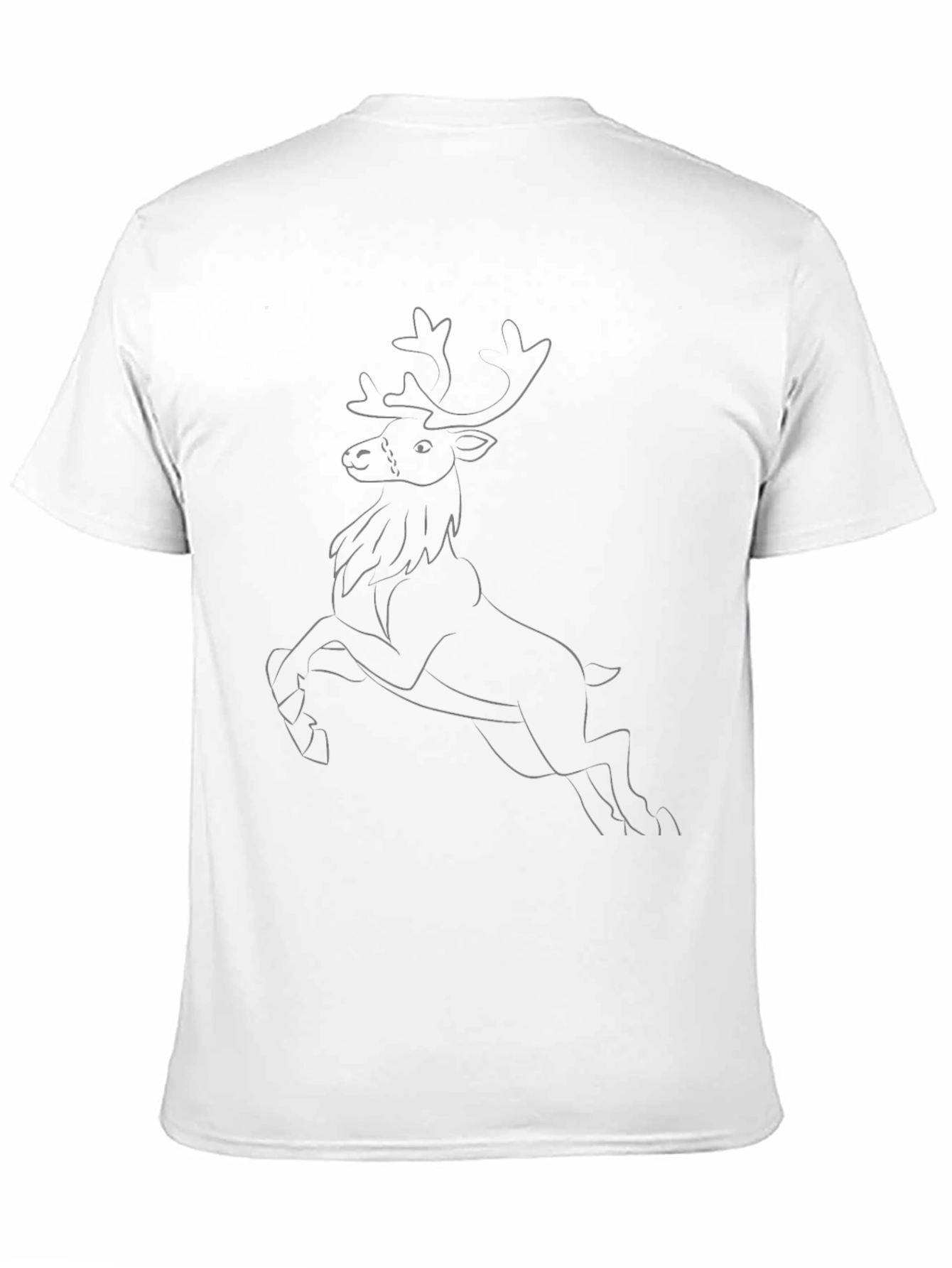 Black Tee with Reindeer Outline Design