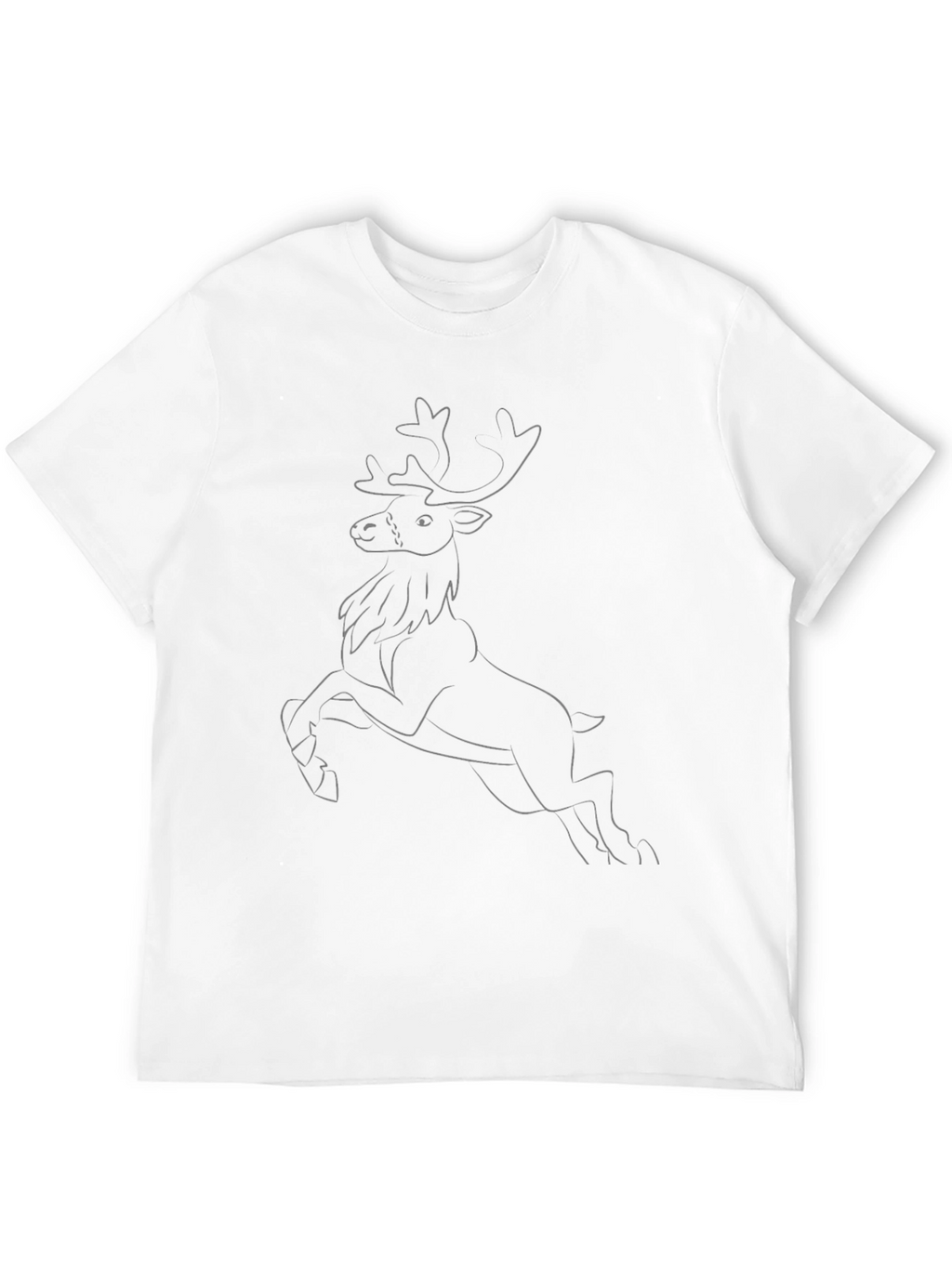 Black Tee with Reindeer Outline Design