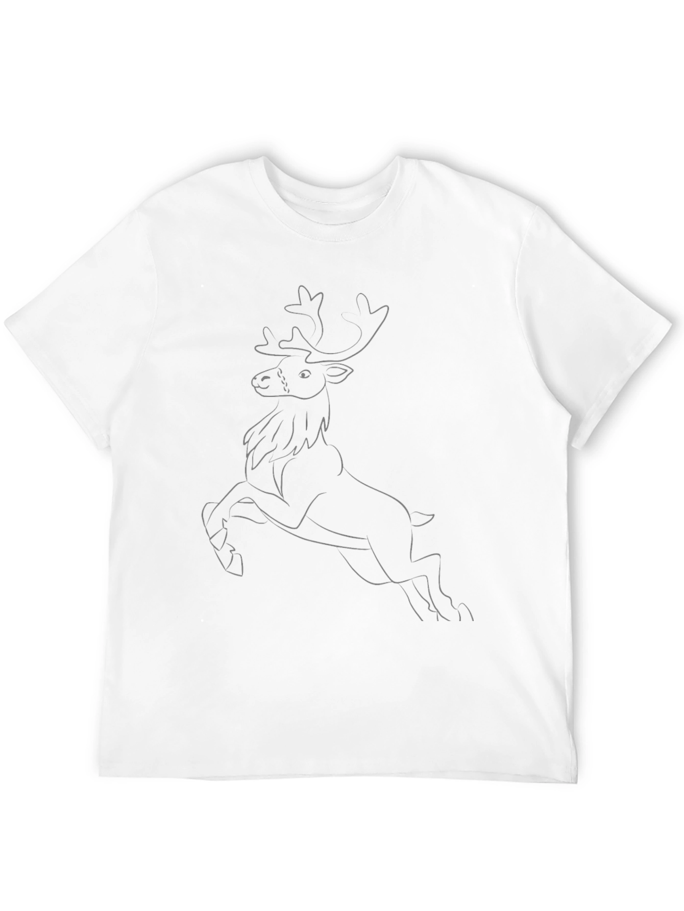 Black Tee with Reindeer Outline Design