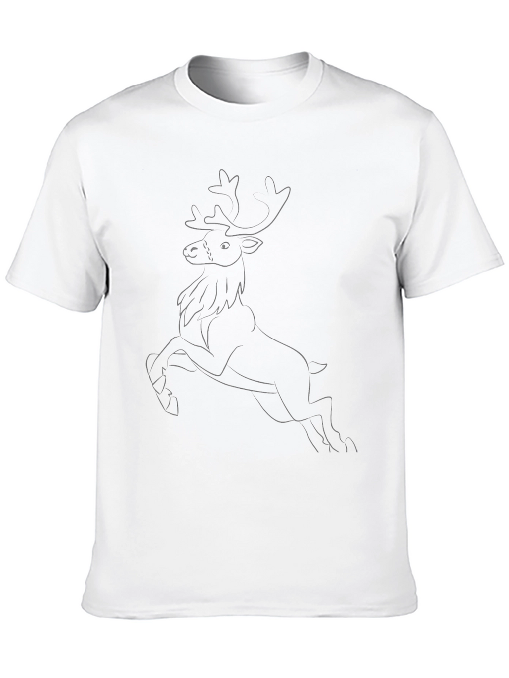 Black Tee with Reindeer Outline Design
