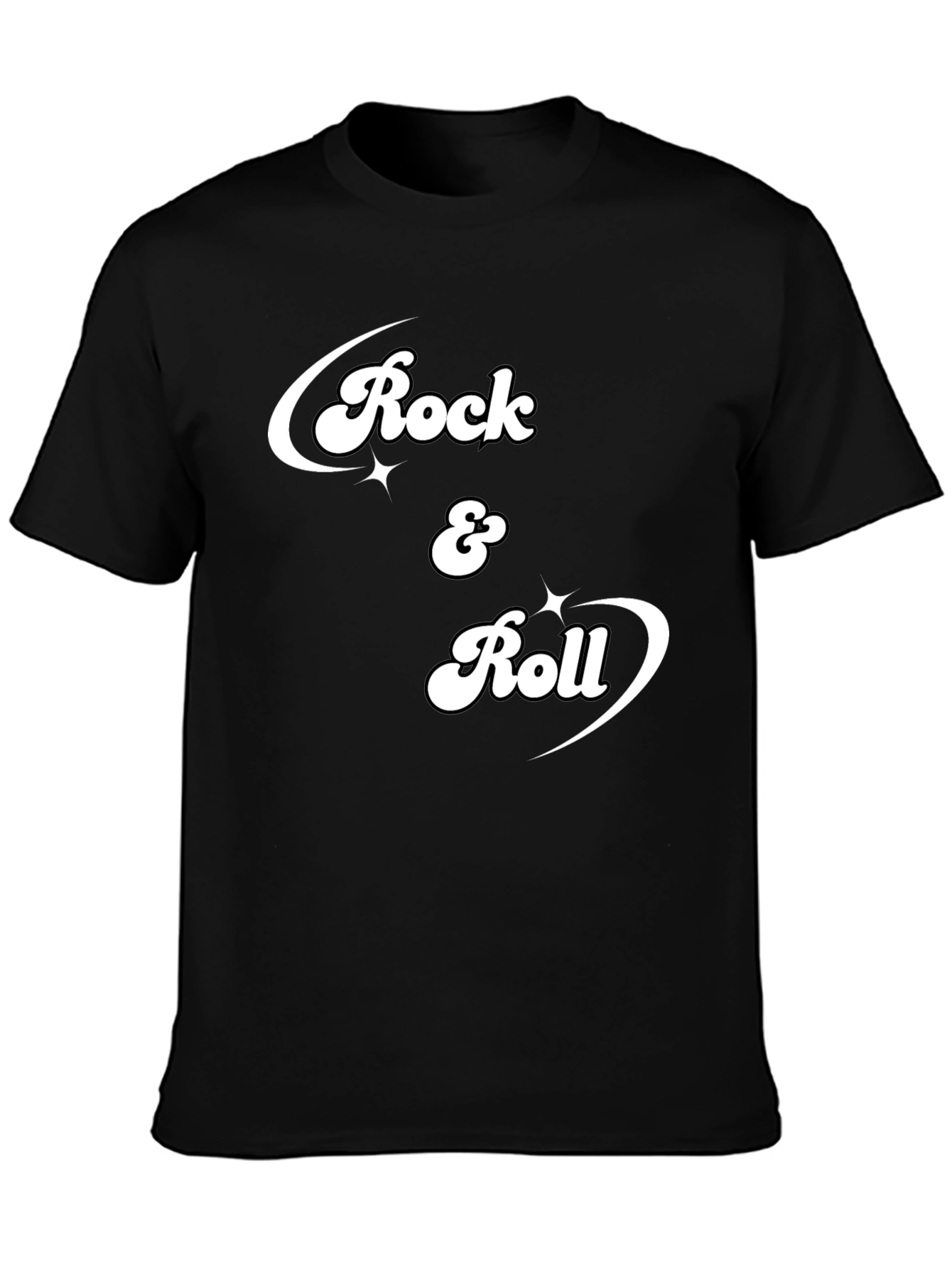 Rock & Roll Graphic Tee - Retro Style Black T-Shirt