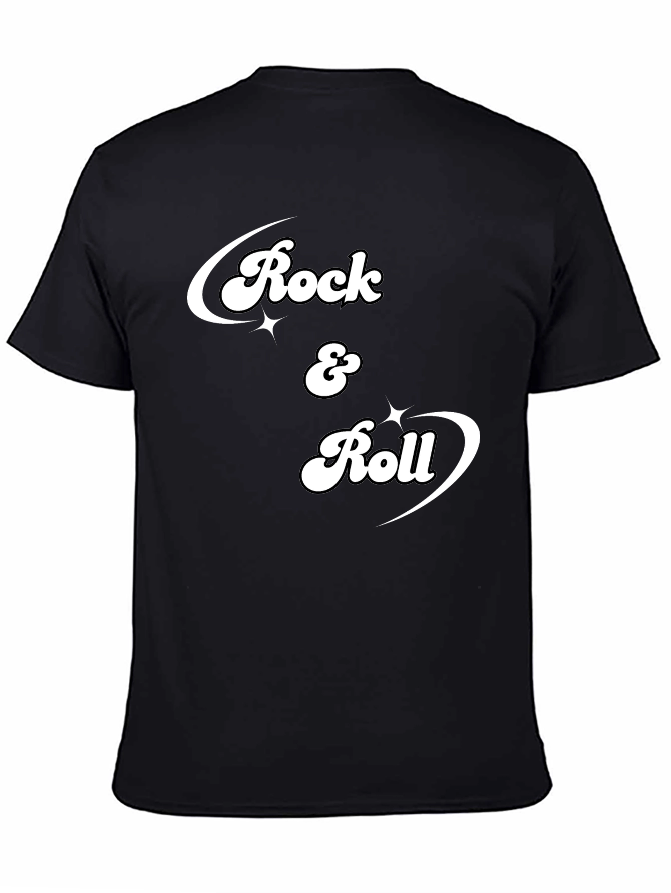 Rock & Roll Graphic Tee - Retro Style Black T-Shirt