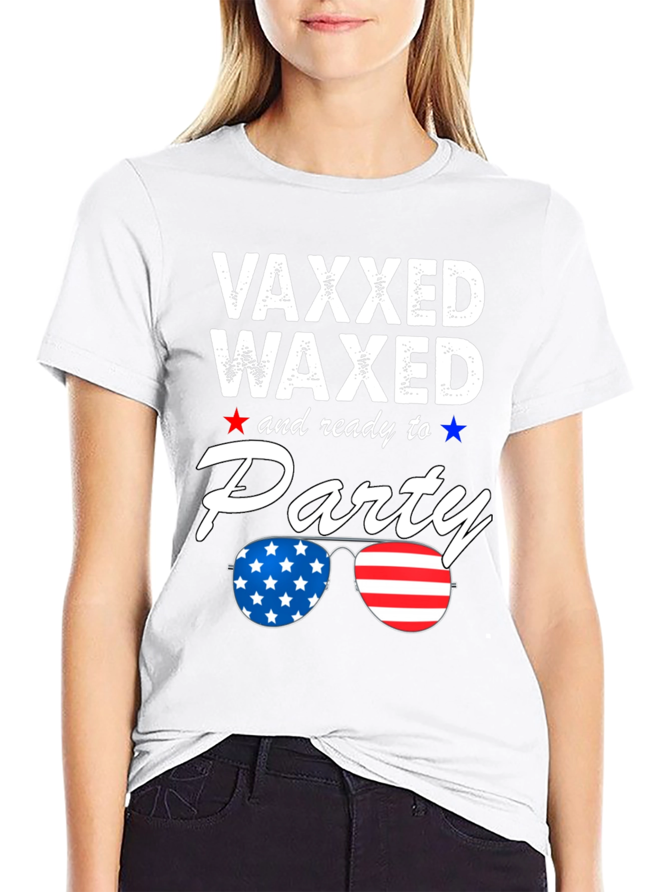 Vaxxed Waxed Ready to Party Patriotic Tee