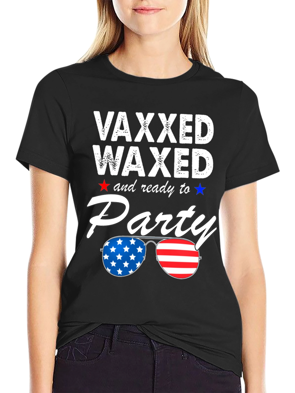 Vaxxed Waxed Ready to Party Patriotic Tee