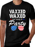 Vaxxed Waxed Ready to Party Patriotic Tee