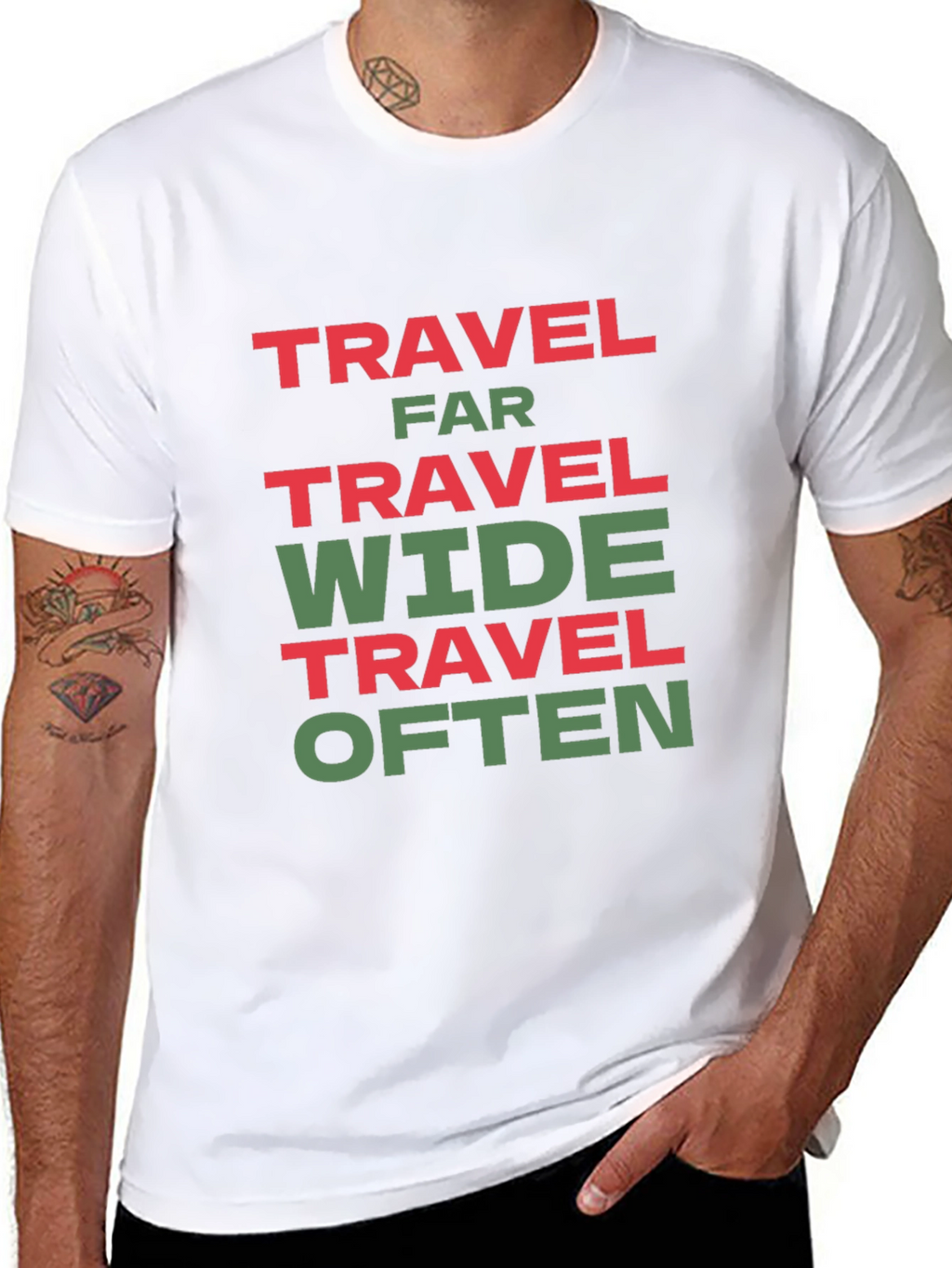 Travel Far Wide Often T-Shirt - Black Cotton Tee