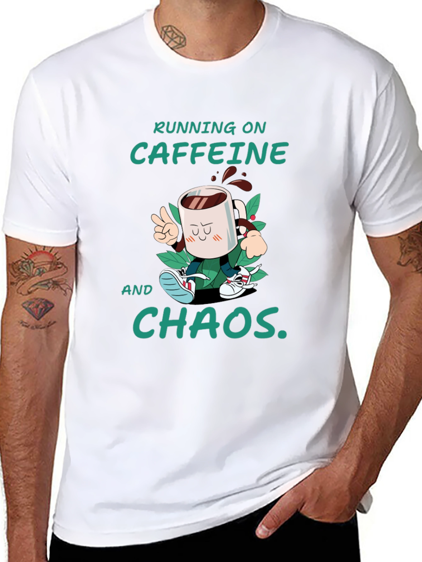 Caffeine & Chaos T-Shirt - Funny Graphic Tee
