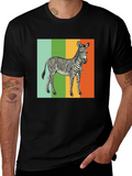 Retro Zebra Graphic Tee - Unique Animal Print Shirt