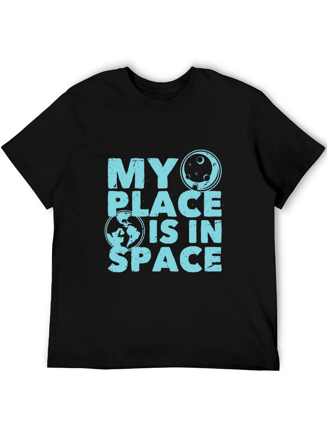 My Place Is In Space Black T-Shirt
