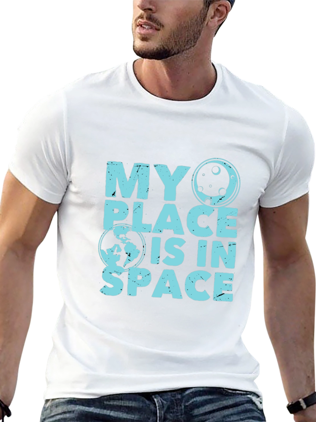 My Place Is In Space Black T-Shirt