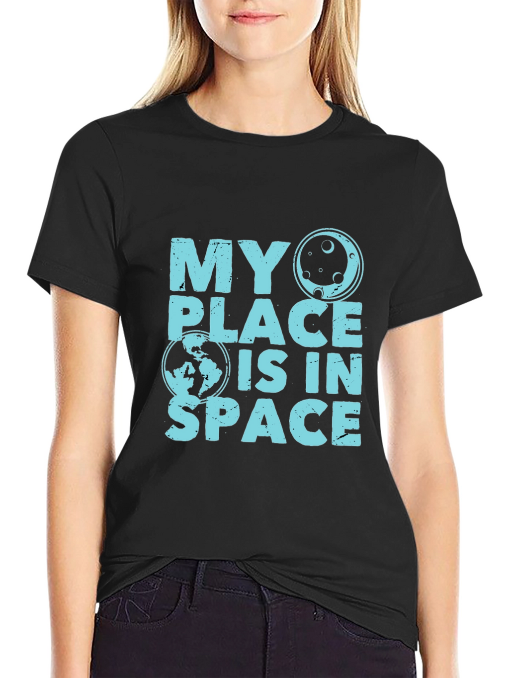 My Place Is In Space Black T-Shirt