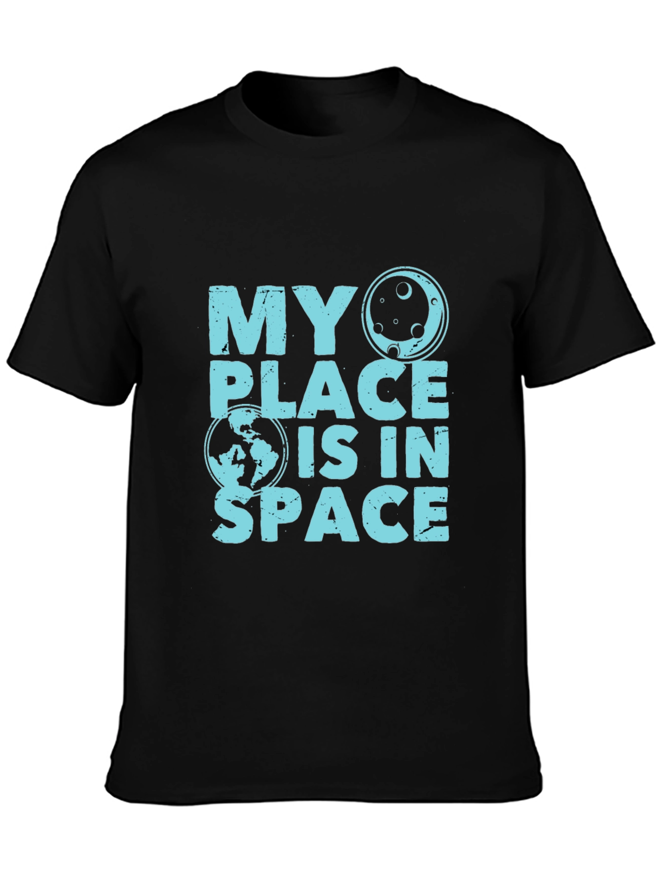 My Place Is In Space Black T-Shirt