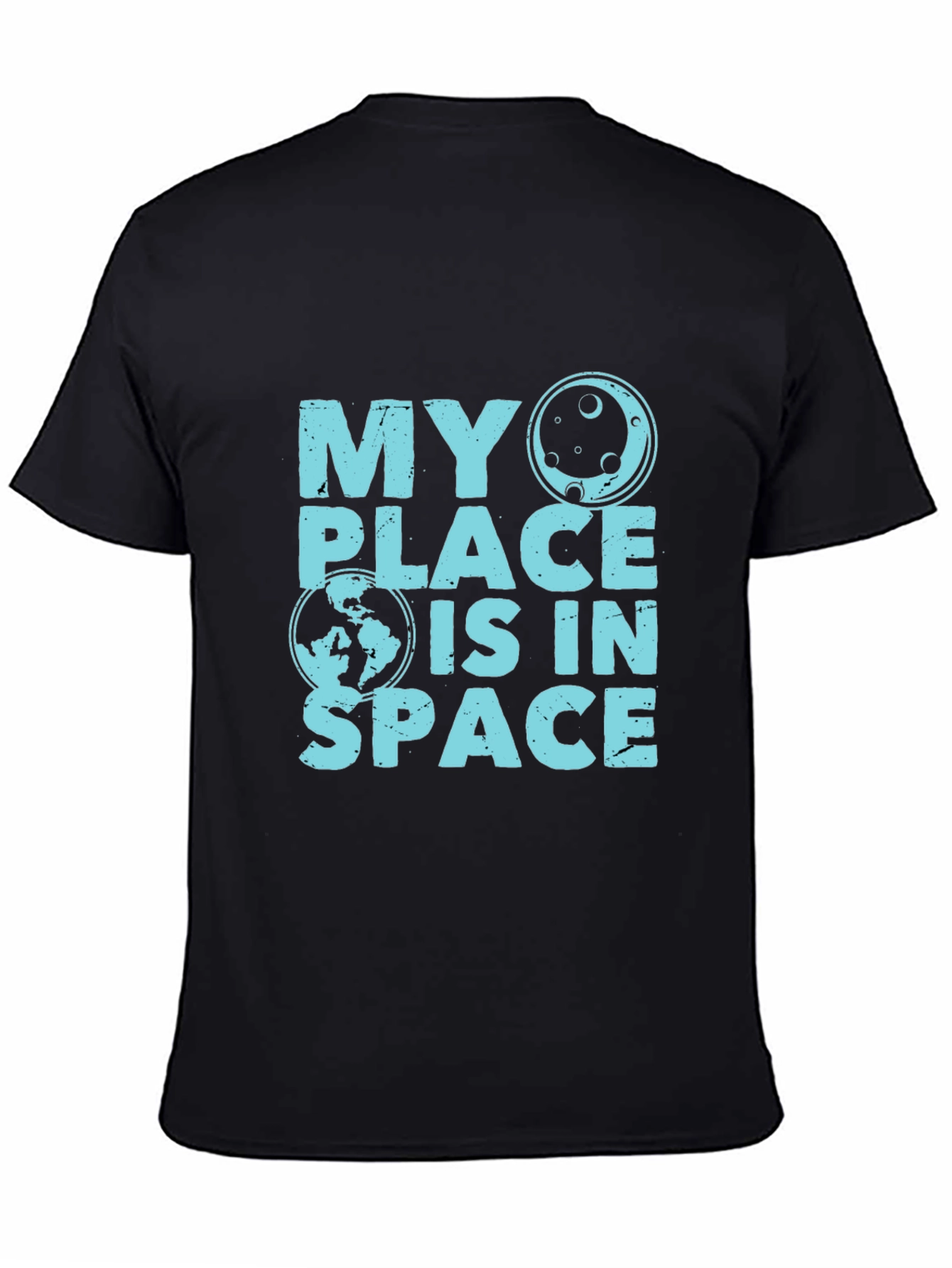 My Place Is In Space Black T-Shirt