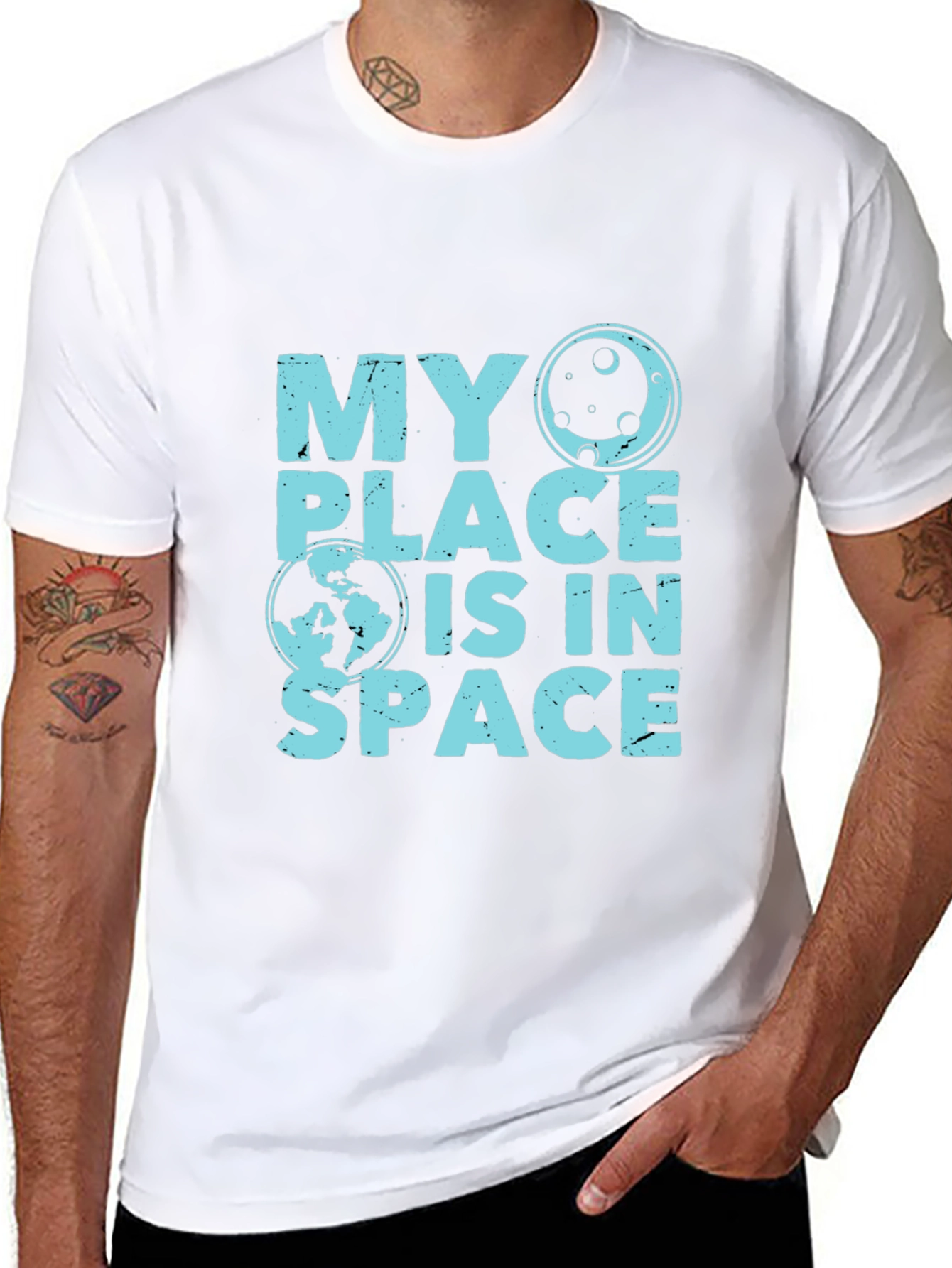 My Place Is In Space Black T-Shirt