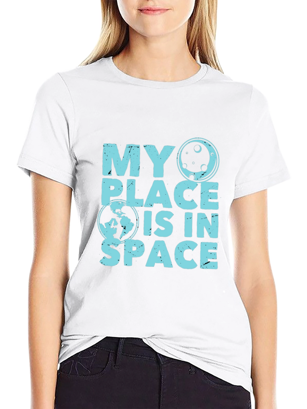 My Place Is In Space Black T-Shirt