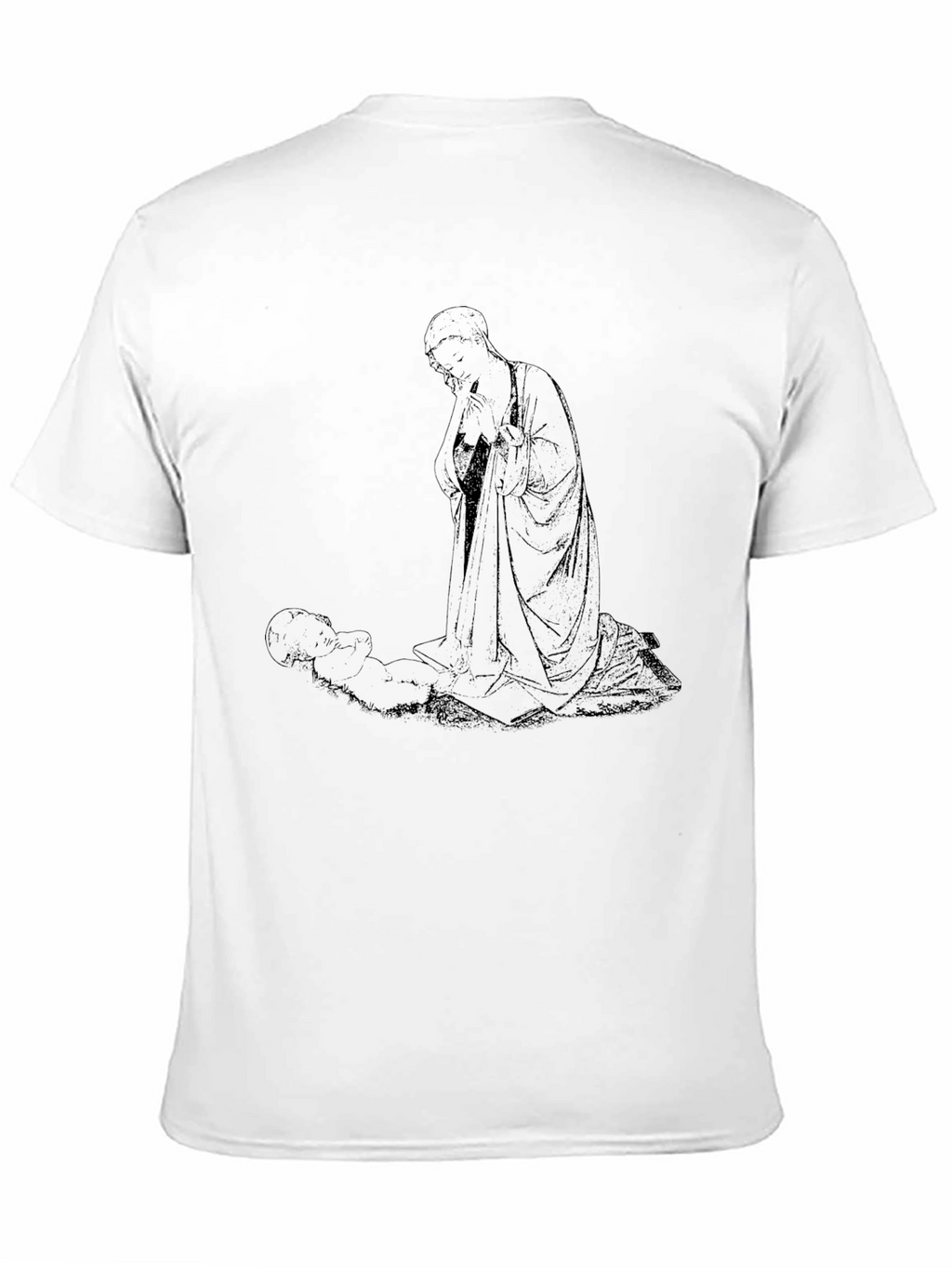 Monk and Child Black T-Shirt - Unique Graphic Tee