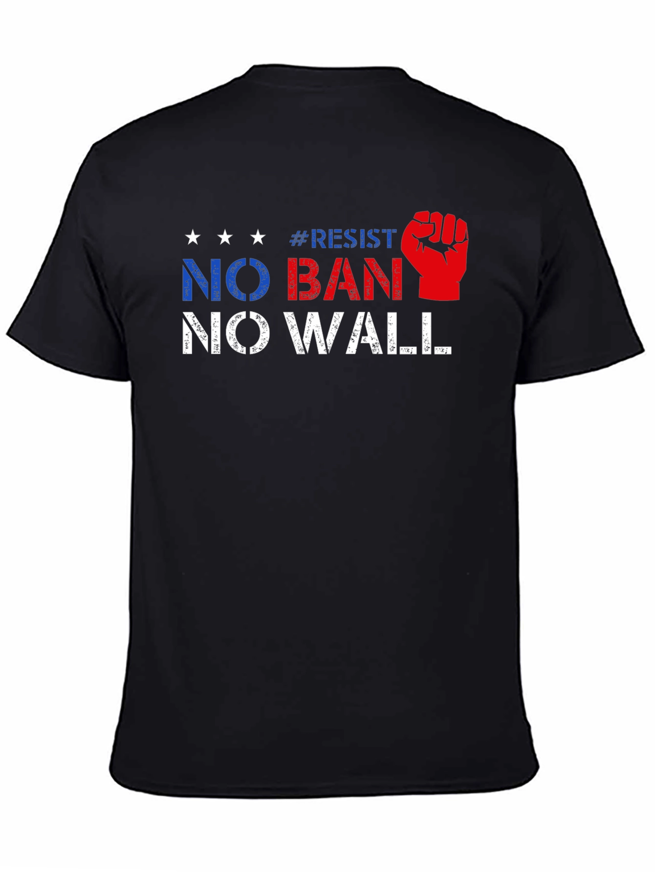 Resist No Ban No Wall Political T-Shirt