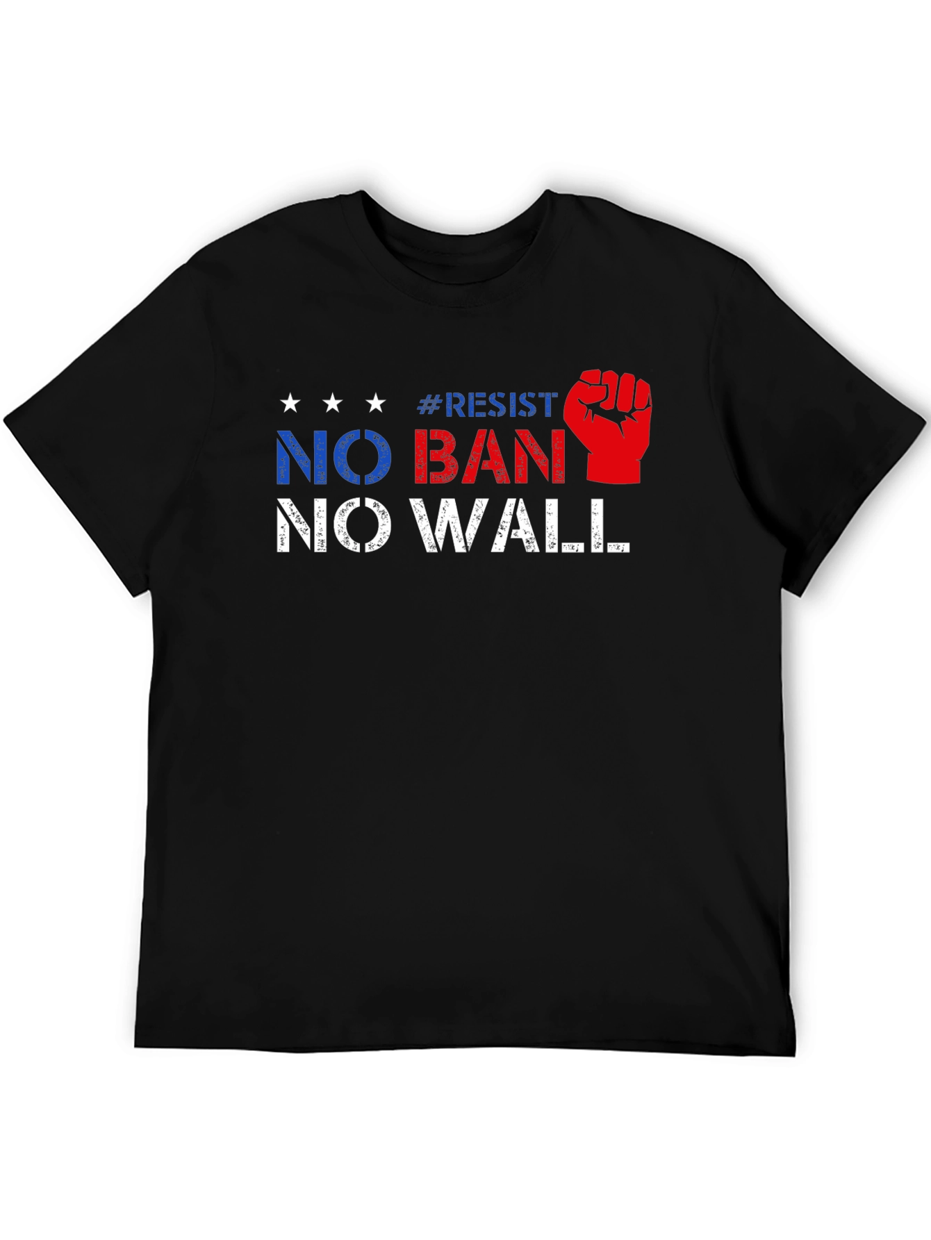 Resist No Ban No Wall Political T-Shirt