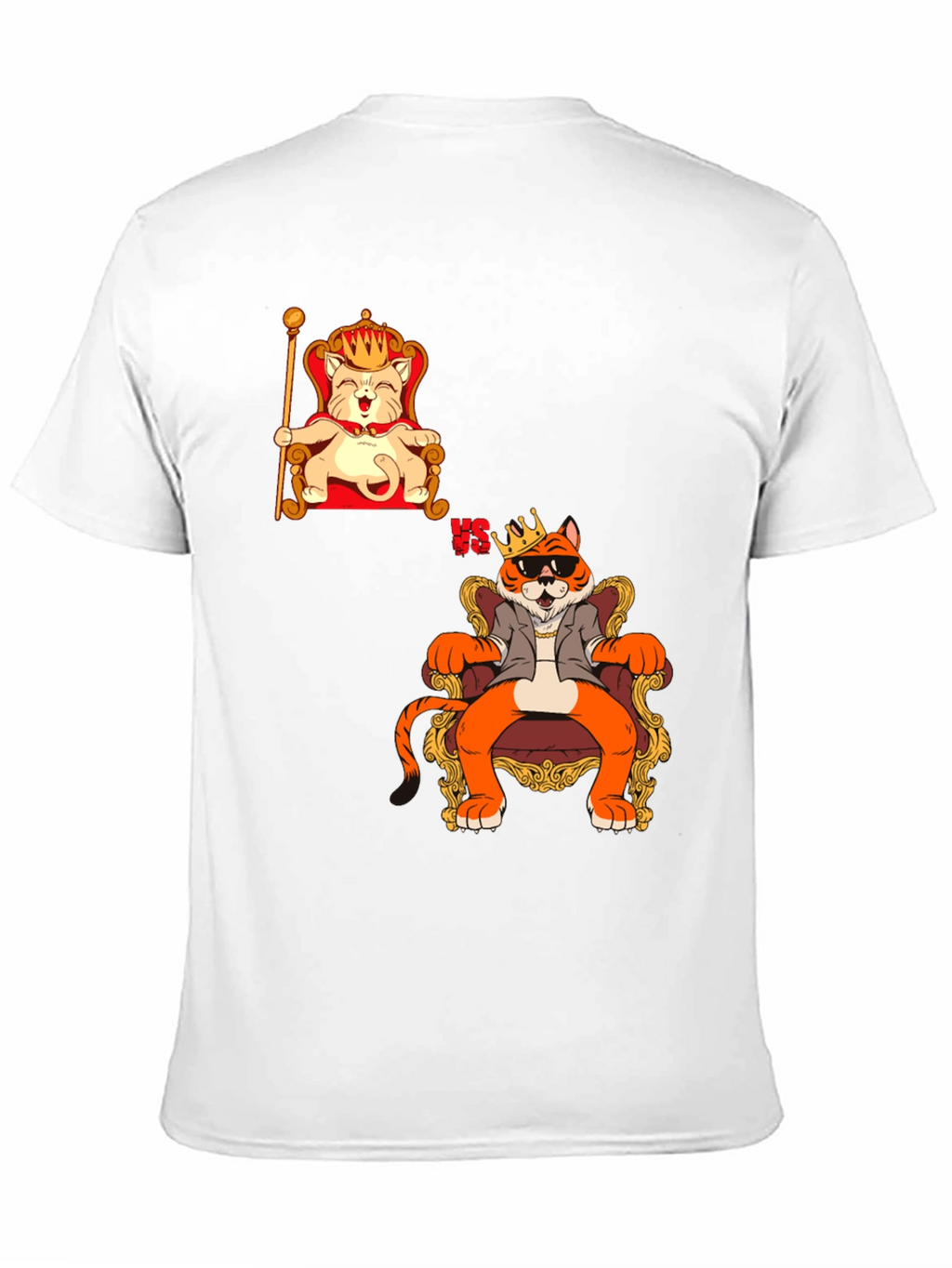 King Cat VS King Tiger Black T-Shirt