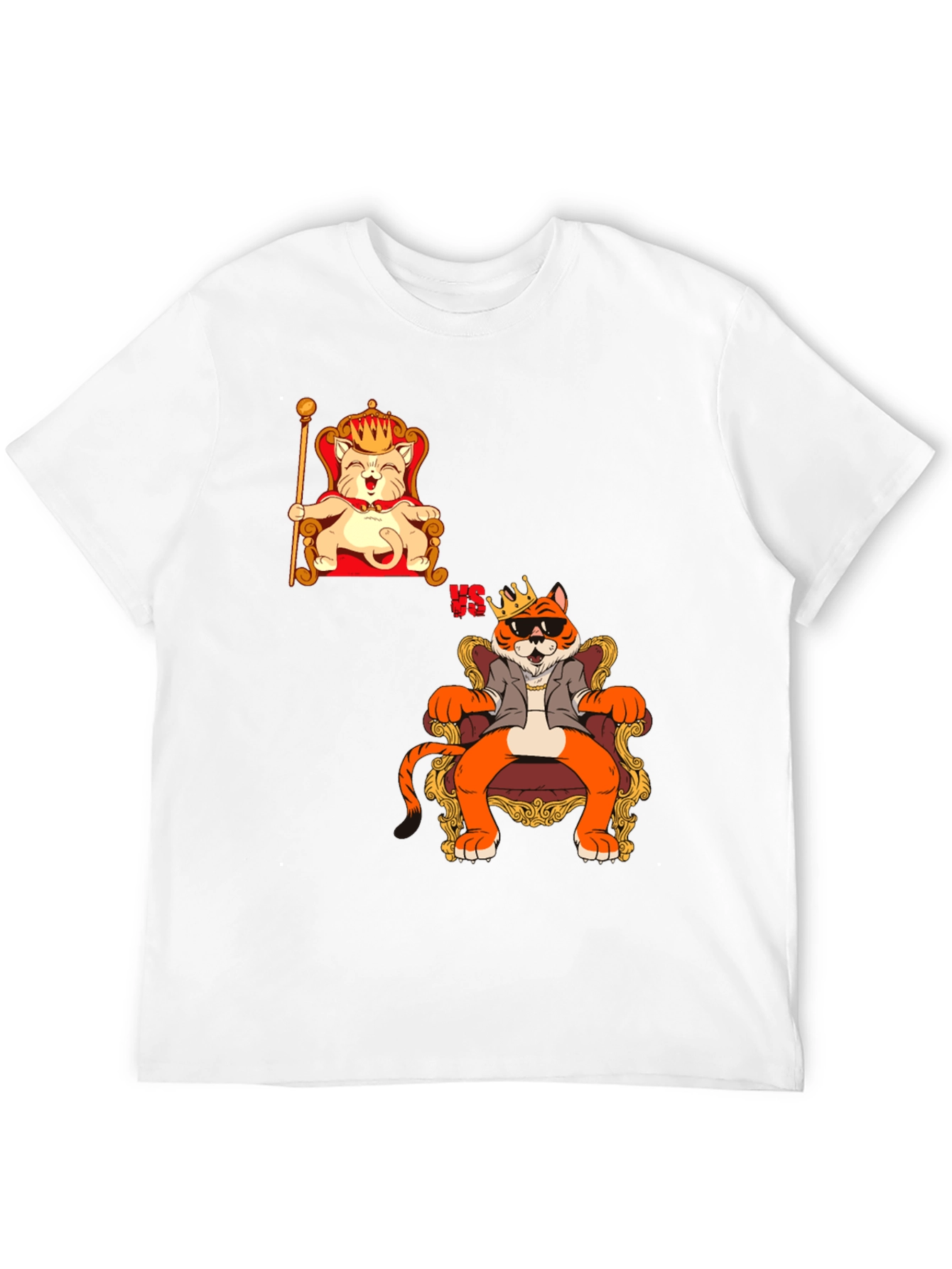 King Cat VS King Tiger Black T-Shirt