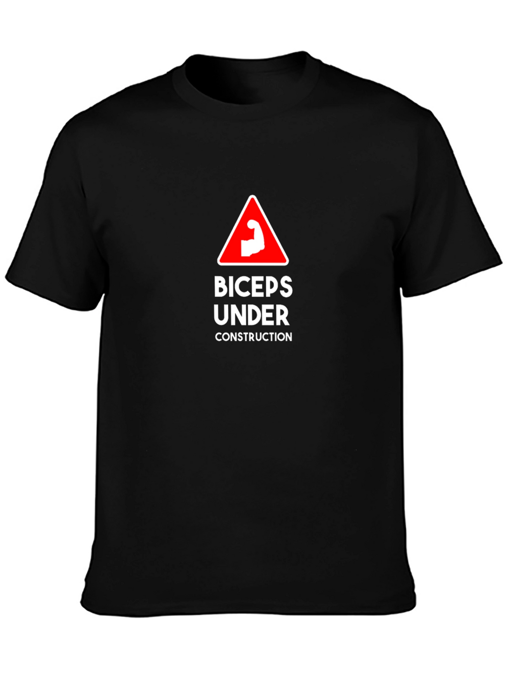 Biceps Under Construction Graphic Tee - Black