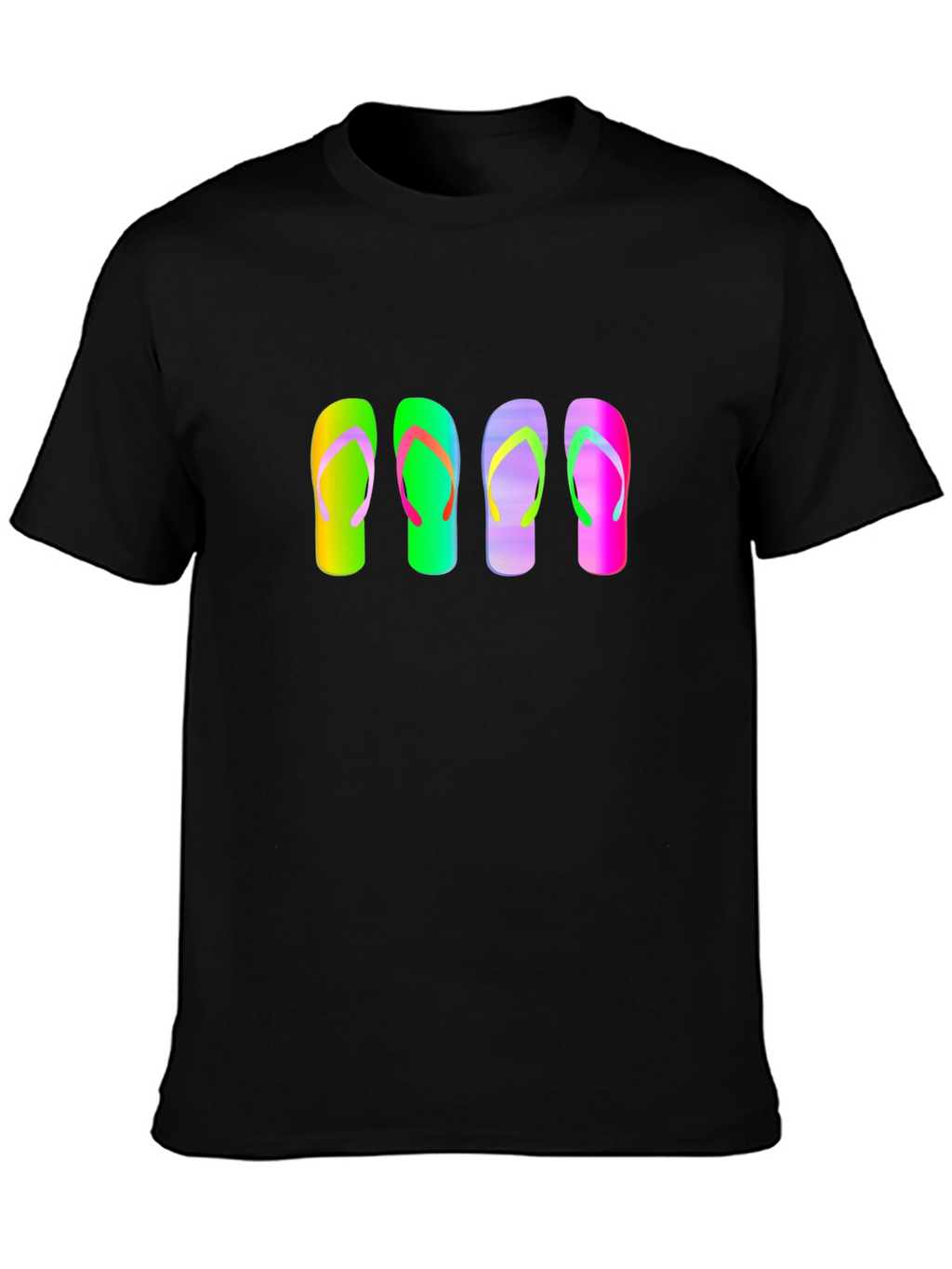 Flip Flop Graphic Tee - Mens Casual Black T-Shirt