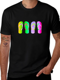 Flip Flop Graphic Tee - Mens Casual Black T-Shirt
