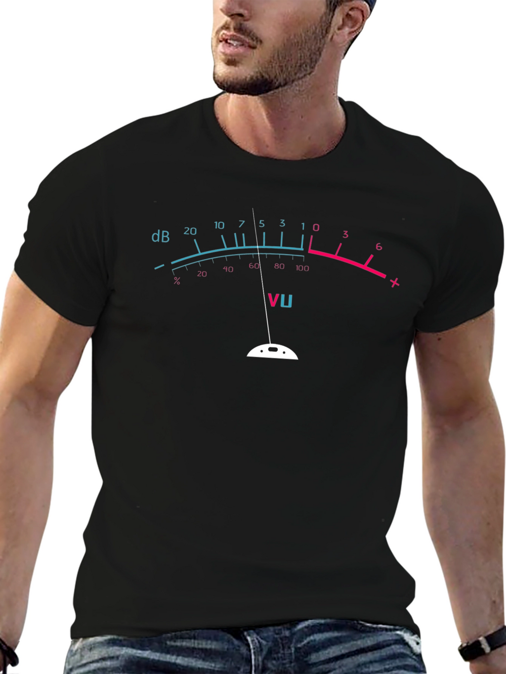 VU Meter Graphic Tee - Musicians Novelty T-Shirt