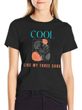 Cool Like My Three Sons Black Graphic Tee