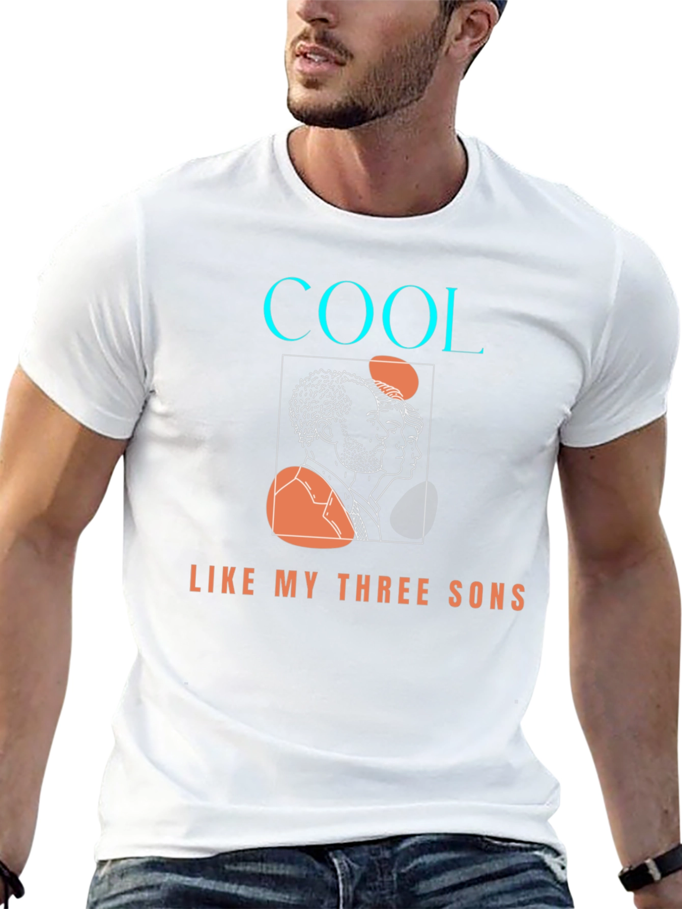 Cool Like My Three Sons Black Graphic Tee