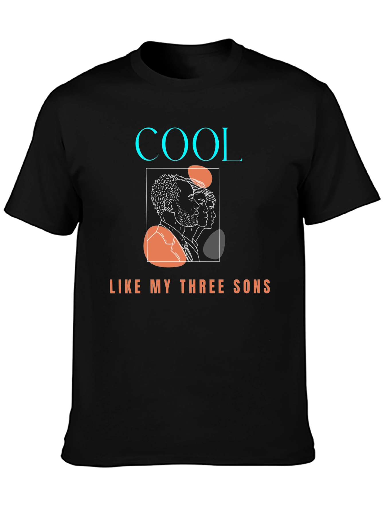 Cool Like My Three Sons Black Graphic Tee