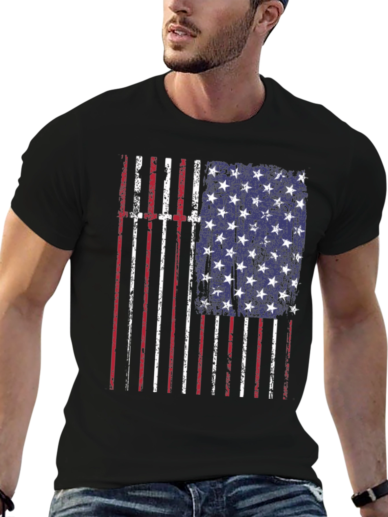 American Flag Distressed T-Shirt
