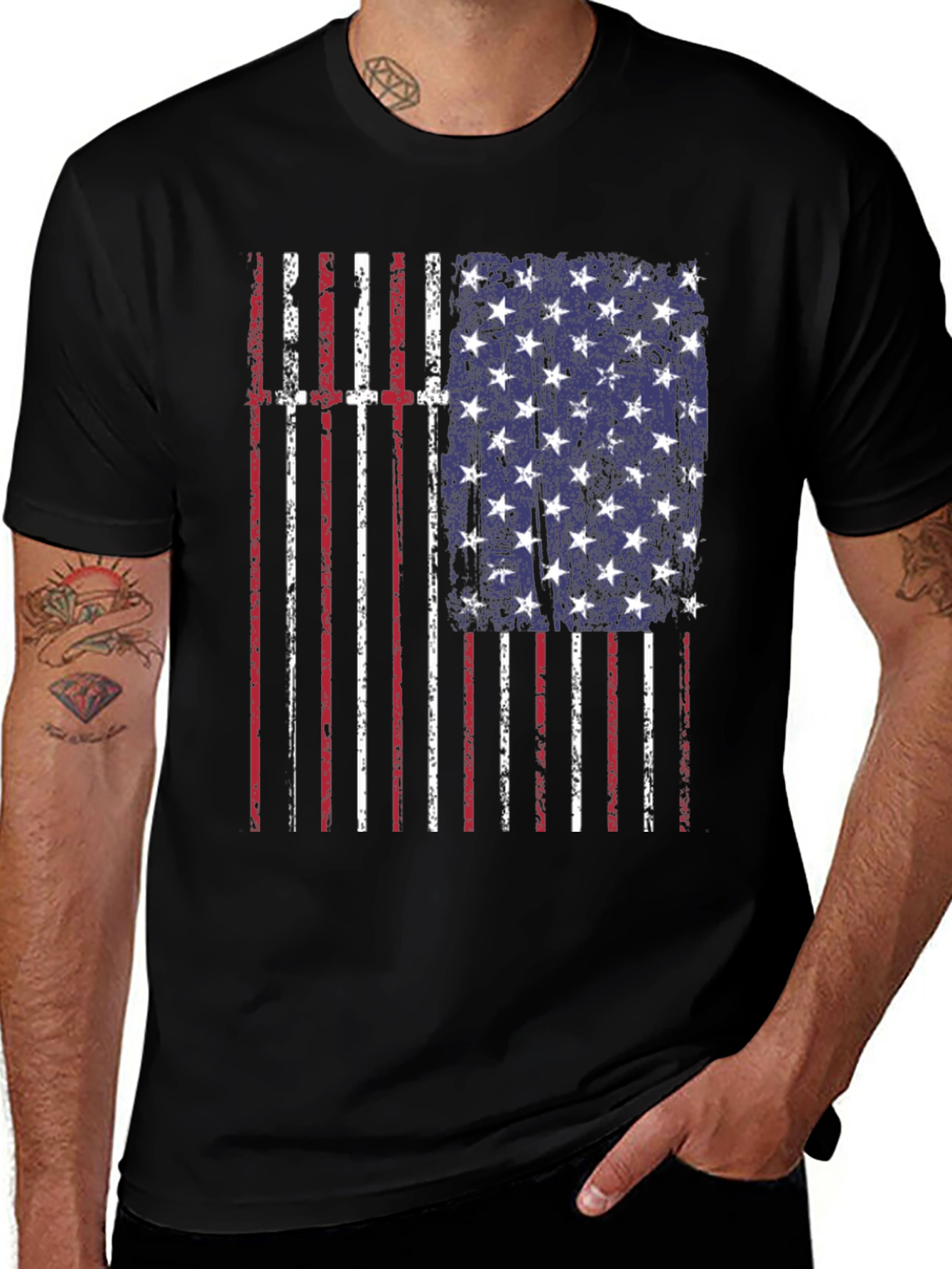 American Flag Distressed T-Shirt