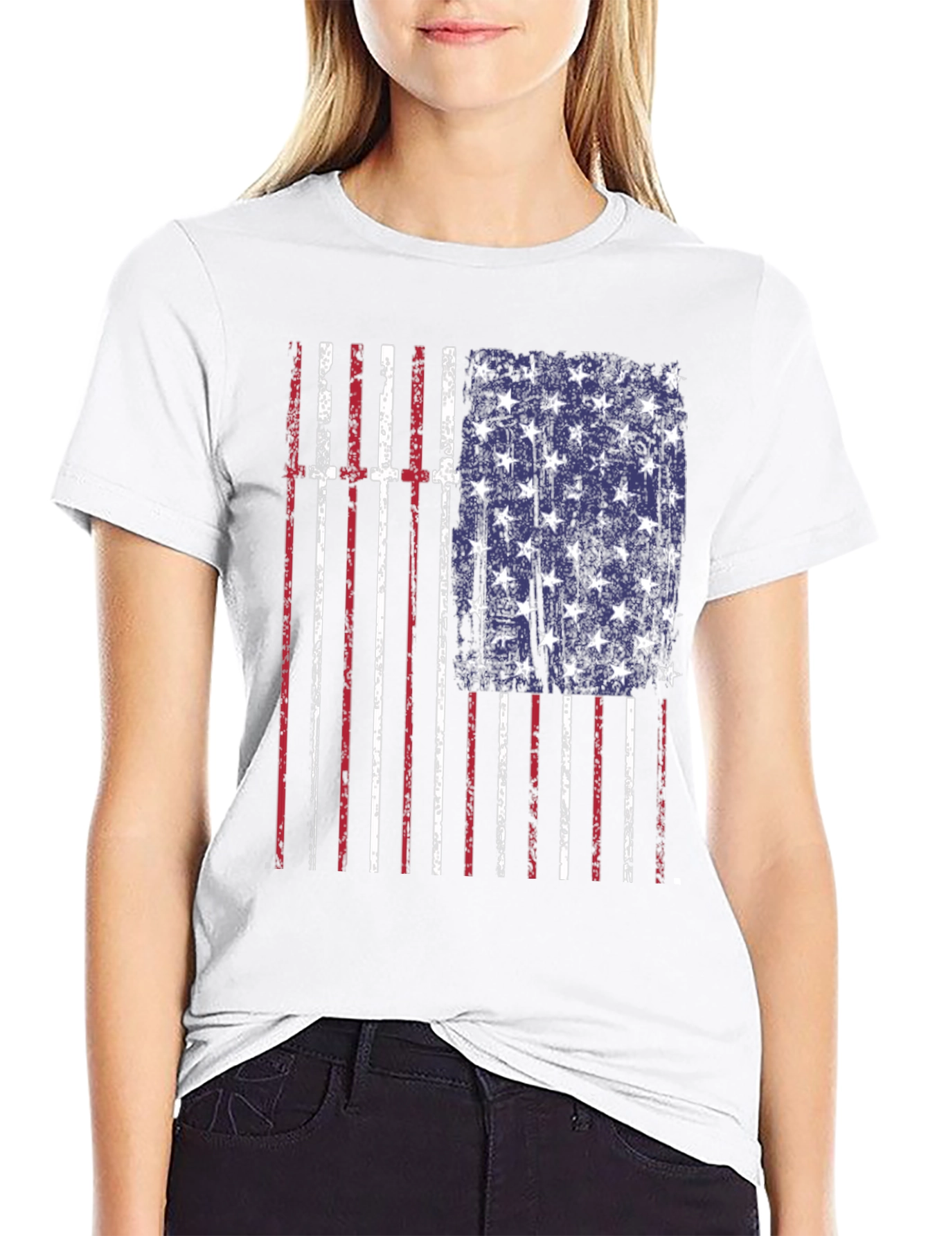 American Flag Distressed T-Shirt