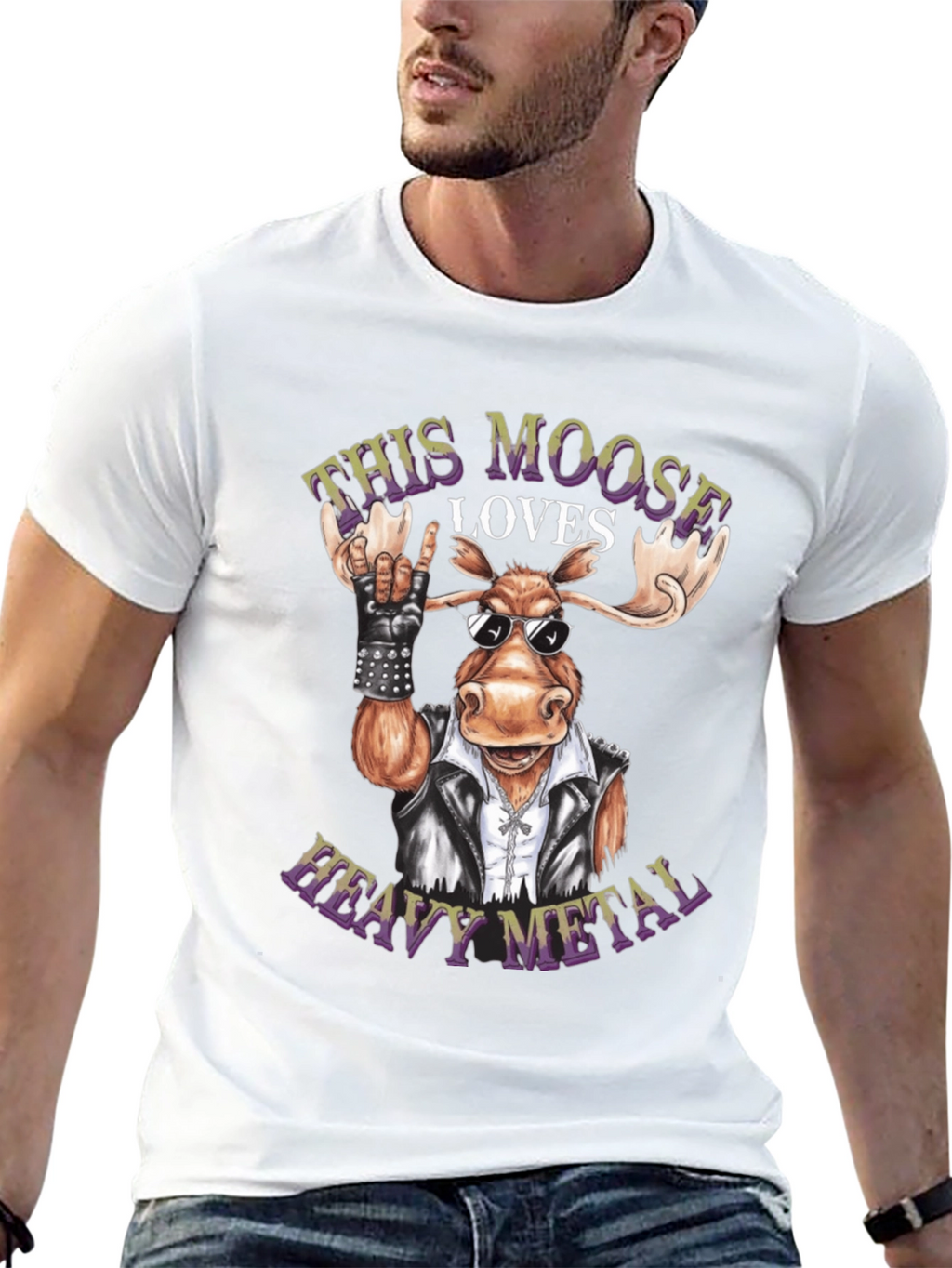 Heavy Metal Moose Graphic Tee - Rock On!